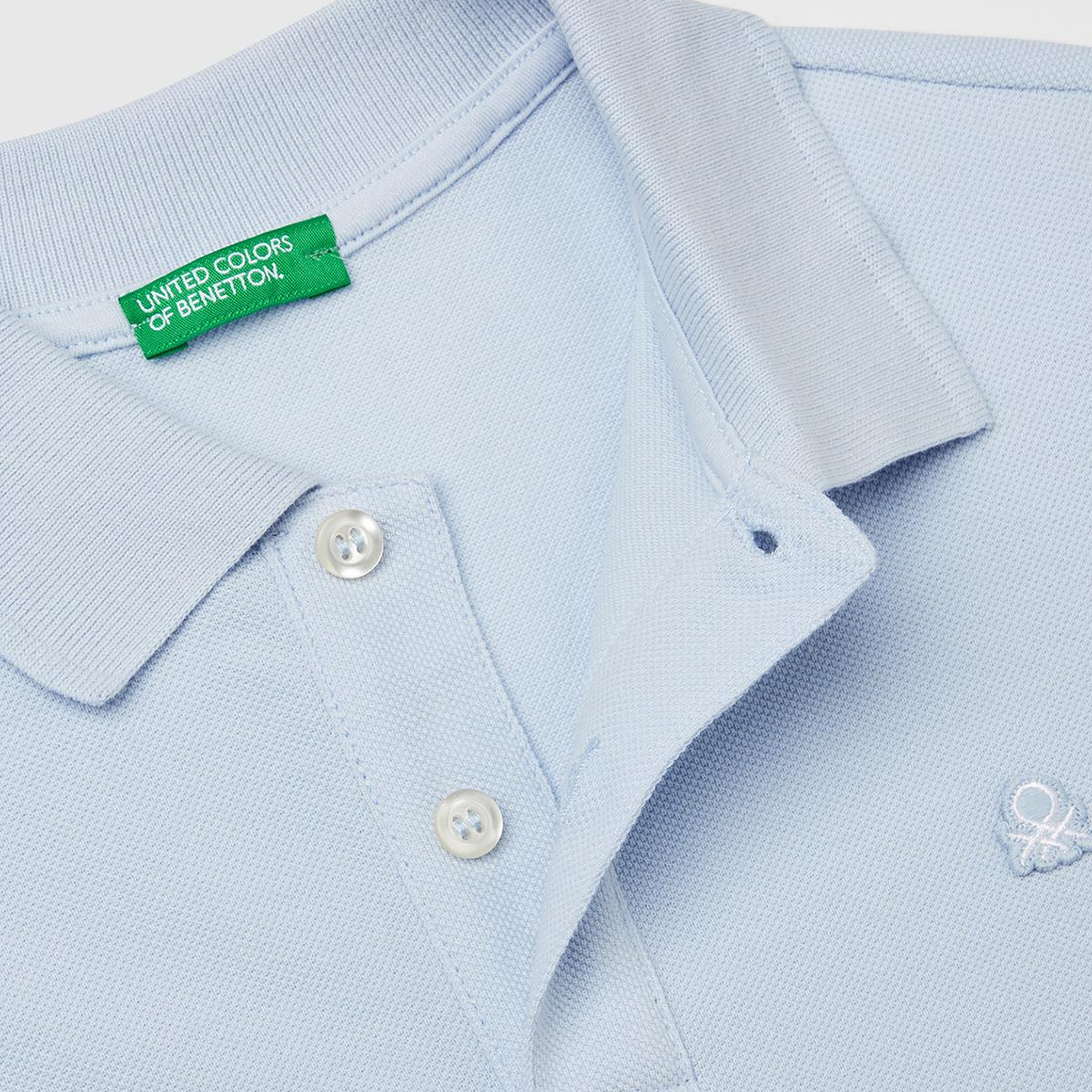 Erkek Çocuk Toz Mavi Logolu Pike Polo T-Shirt