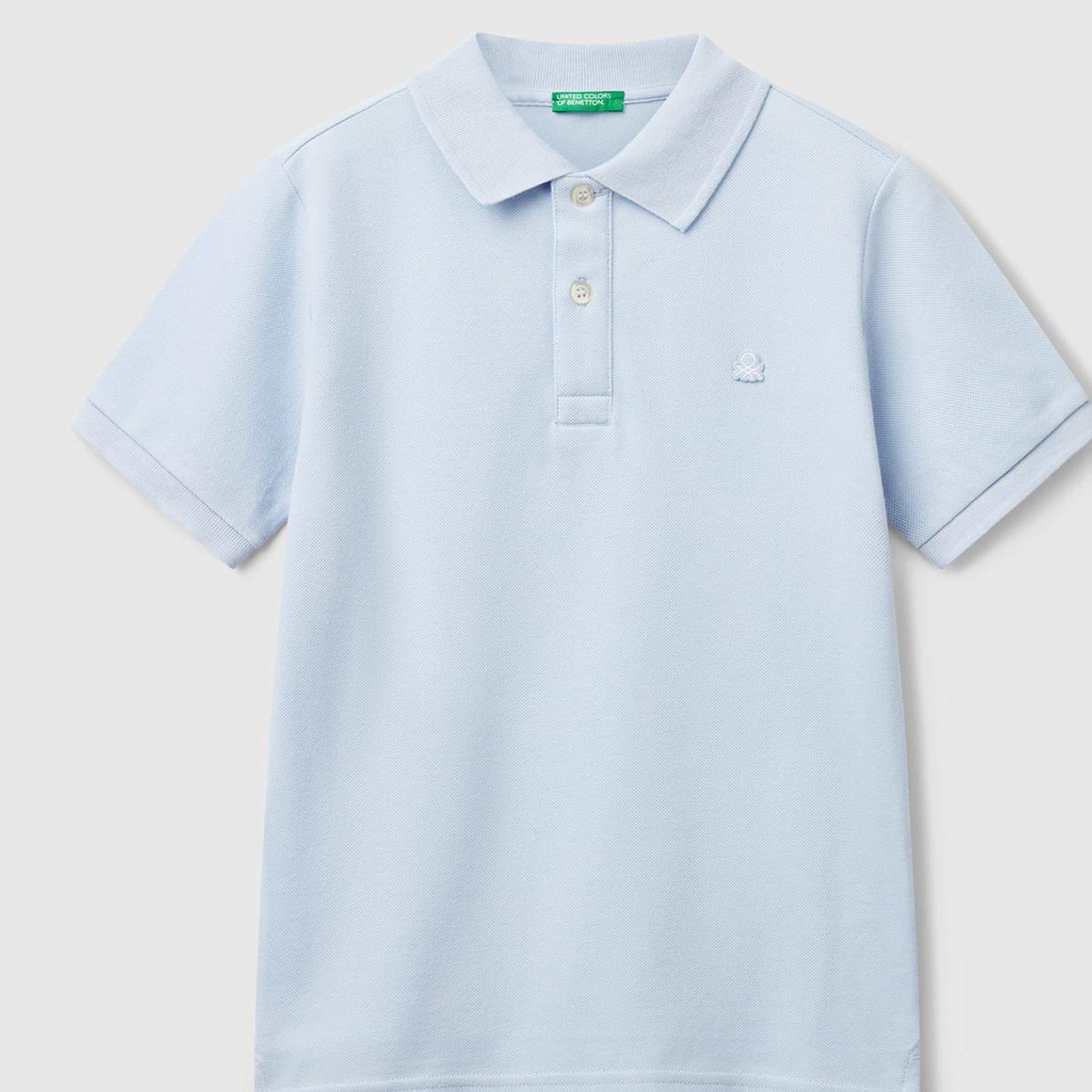 Erkek Çocuk Toz Mavi Logolu Pike Polo T-Shirt