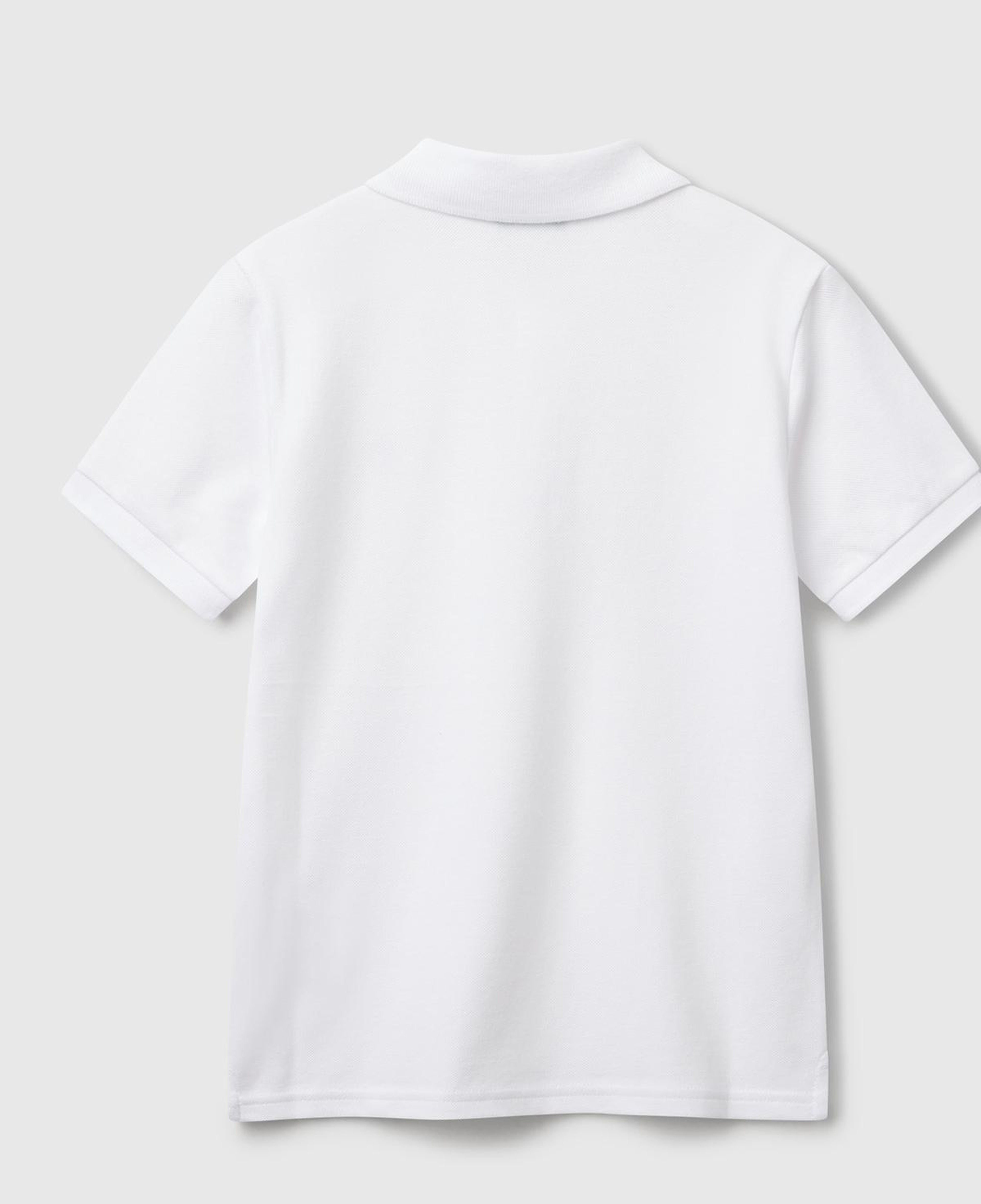 Erkek Çocuk Beyaz Logolu Pike Polo T-Shirt