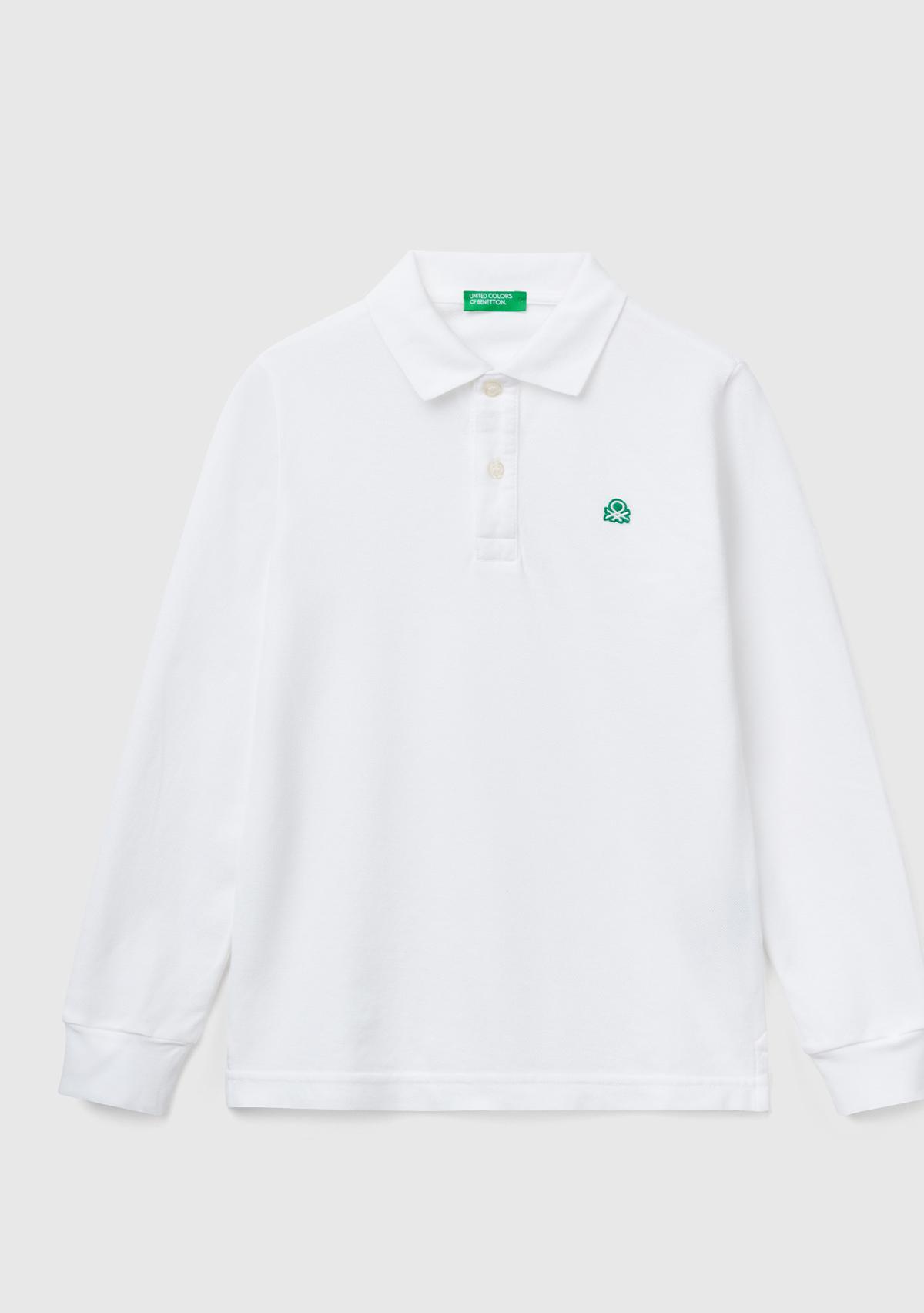 Erkek Çocuk Beyaz Logolu Polo T-Shirt