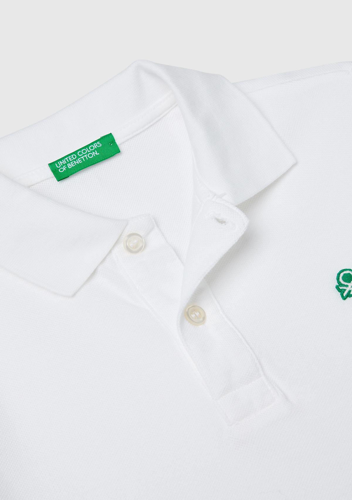 Erkek Çocuk Beyaz Logolu Polo T-Shirt