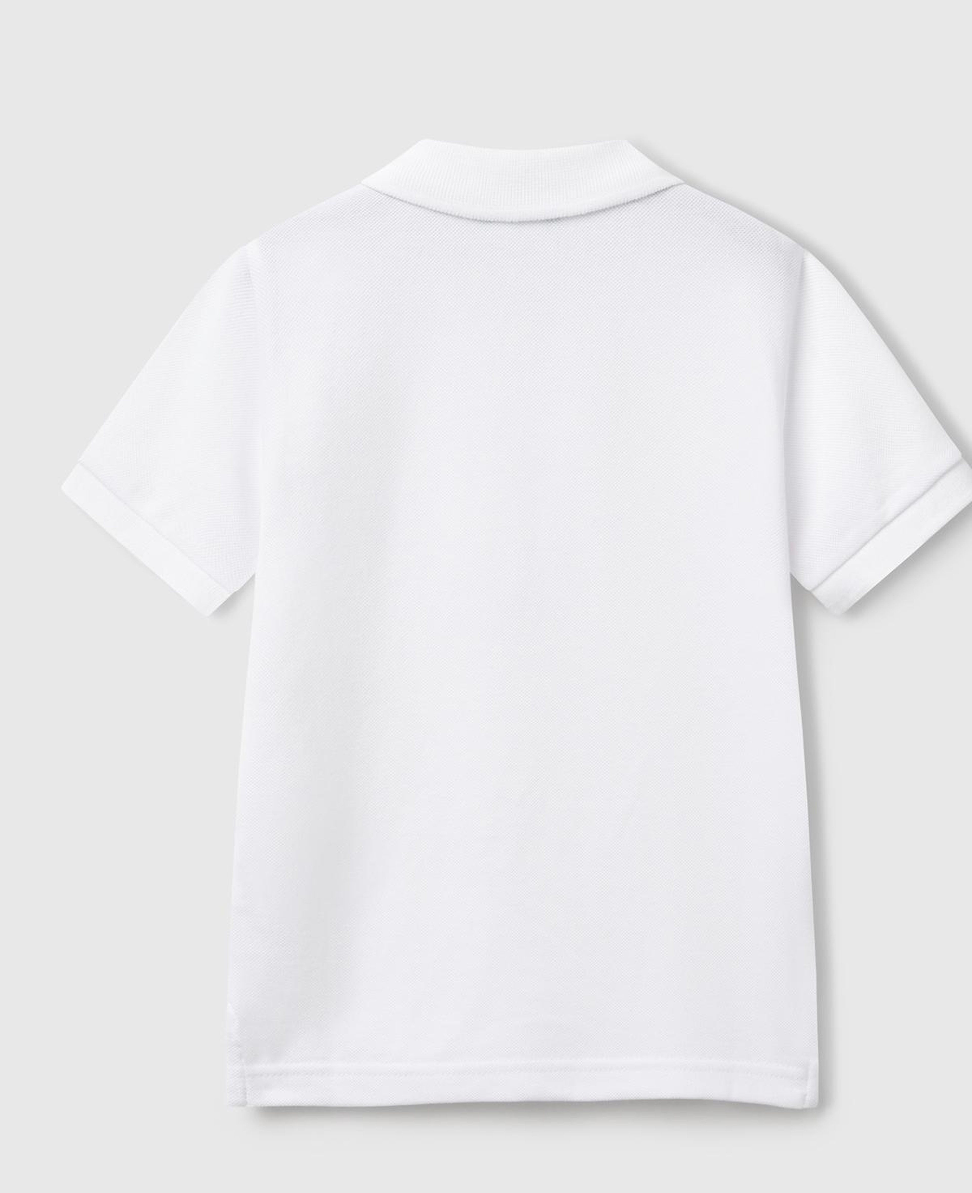 Erkek Çocuk Beyaz Logolu Pike Polo T-Shirt