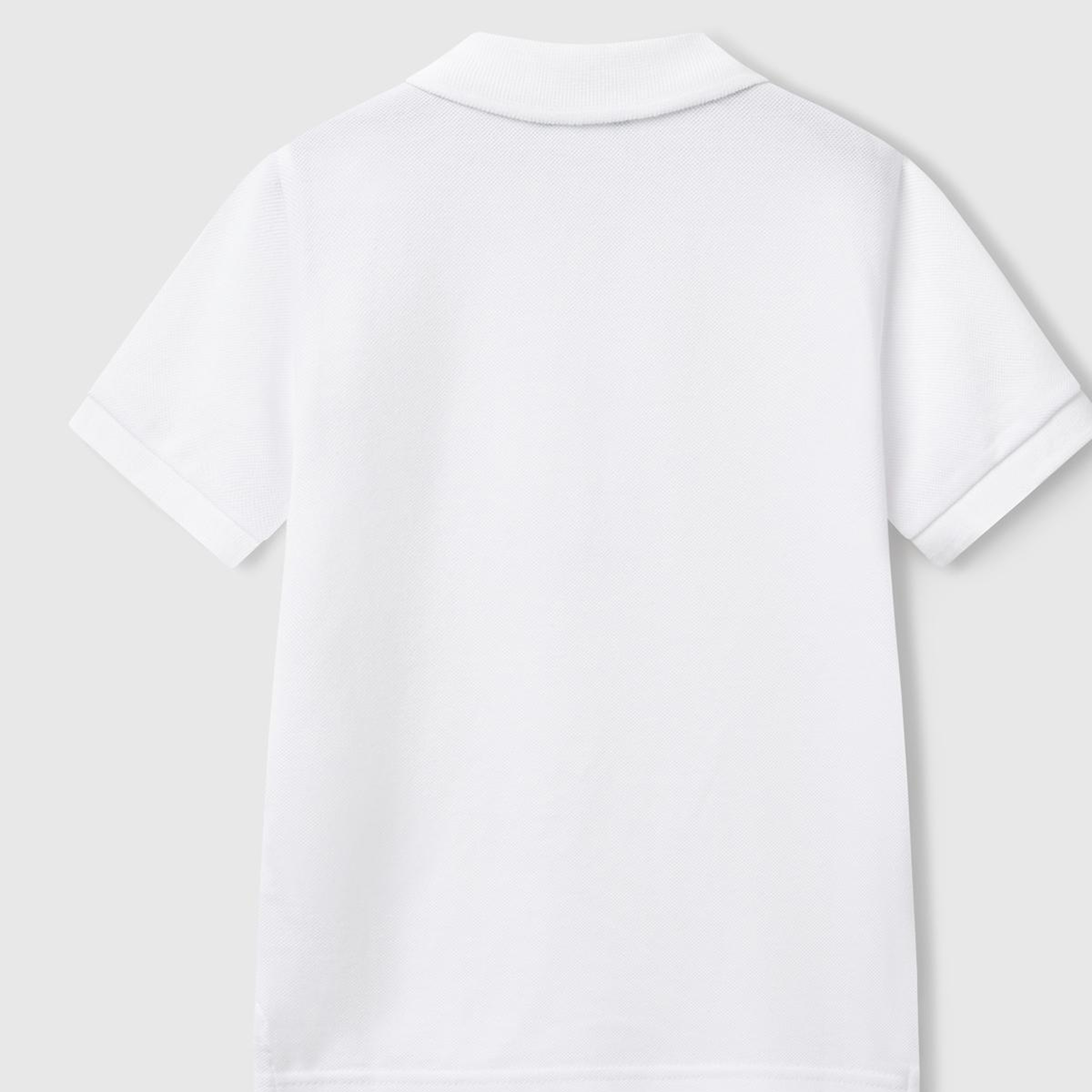 Erkek Çocuk Beyaz Logolu Pike Polo T-Shirt