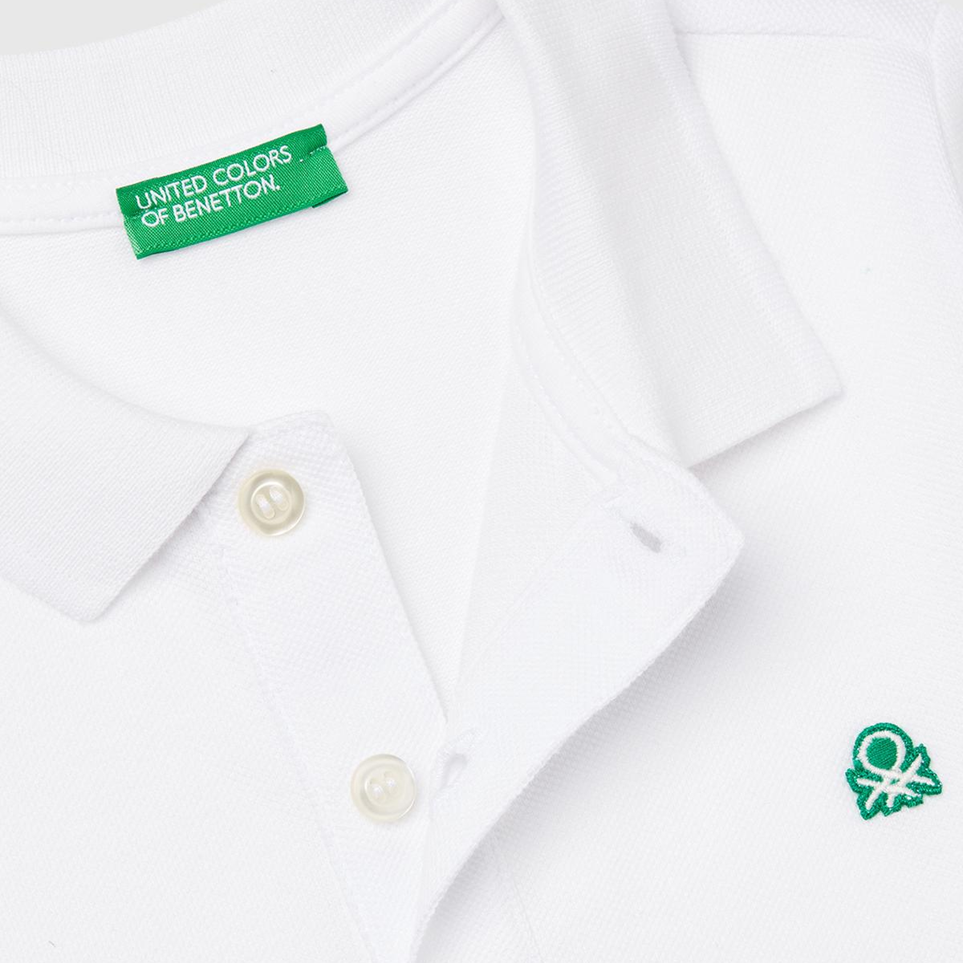 Erkek Çocuk Beyaz Logolu Pike Polo T-Shirt