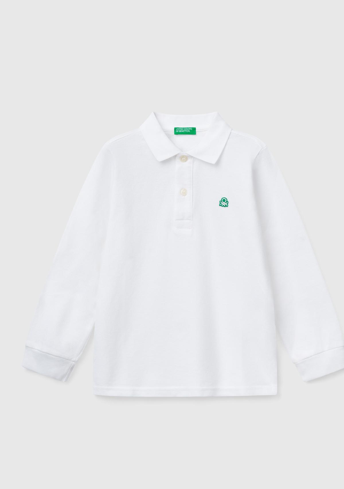 Erkek Çocuk Beyaz Logolu Polo T-Shirt