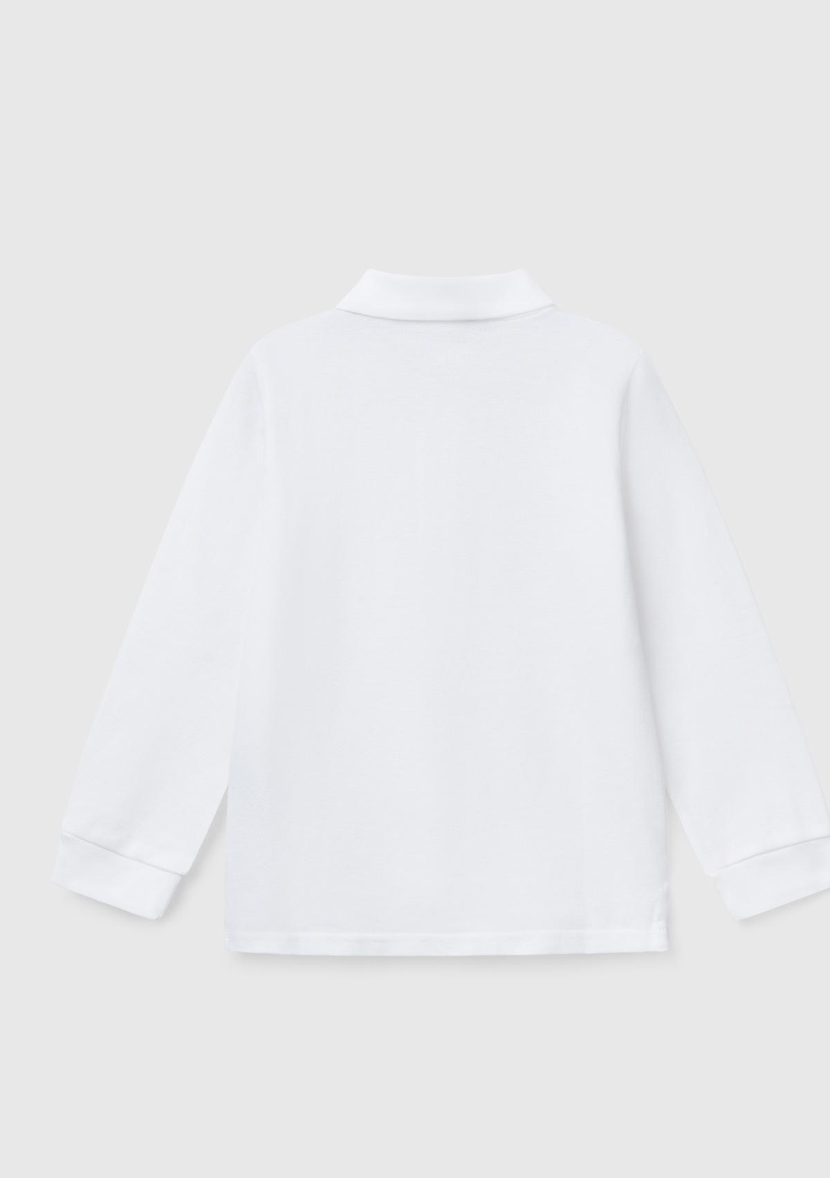 Erkek Çocuk Beyaz Logolu Polo T-Shirt