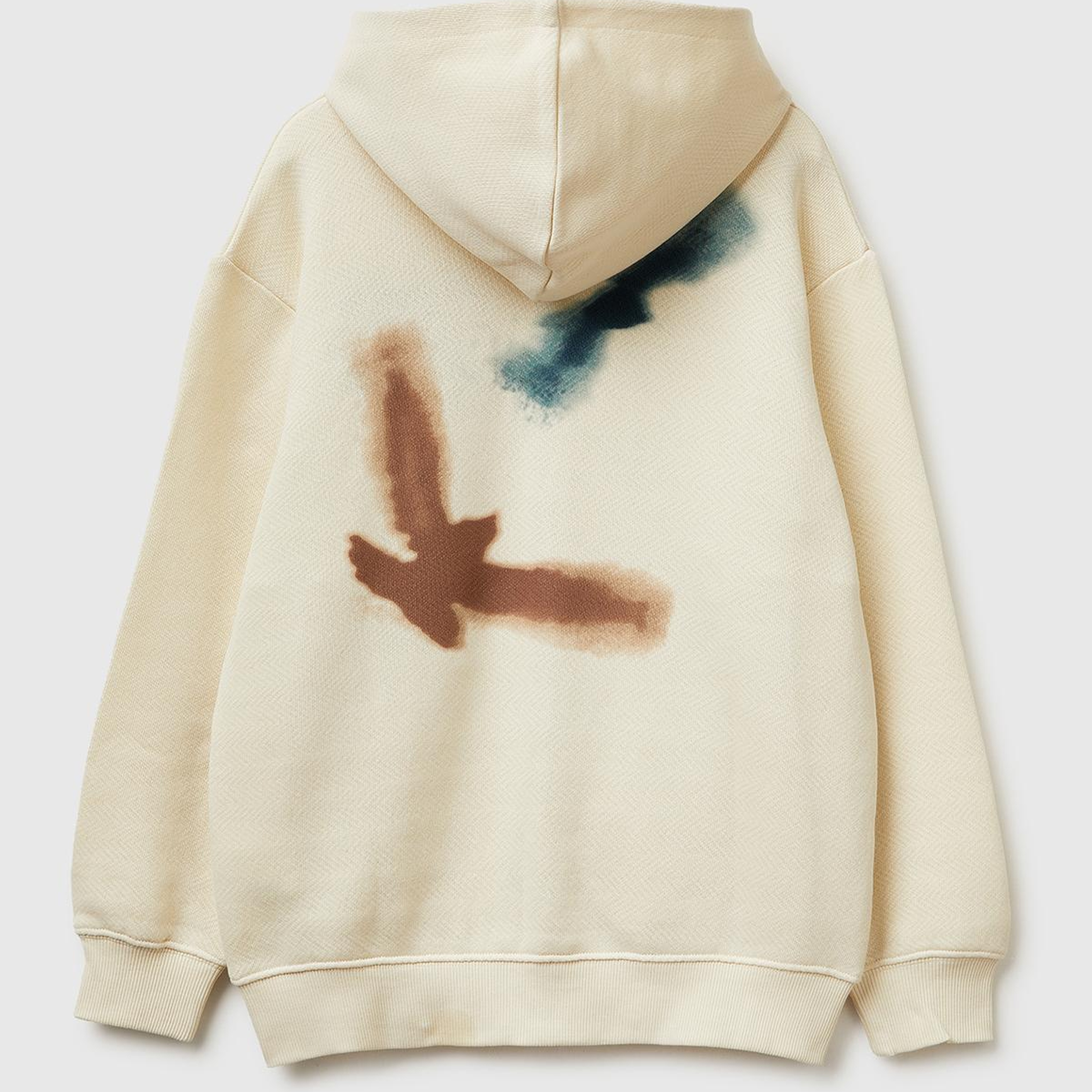 Erkek Çocuk Krem Çoklu Baskılı Fermuarlı Kapüşonlu Sweatshirt