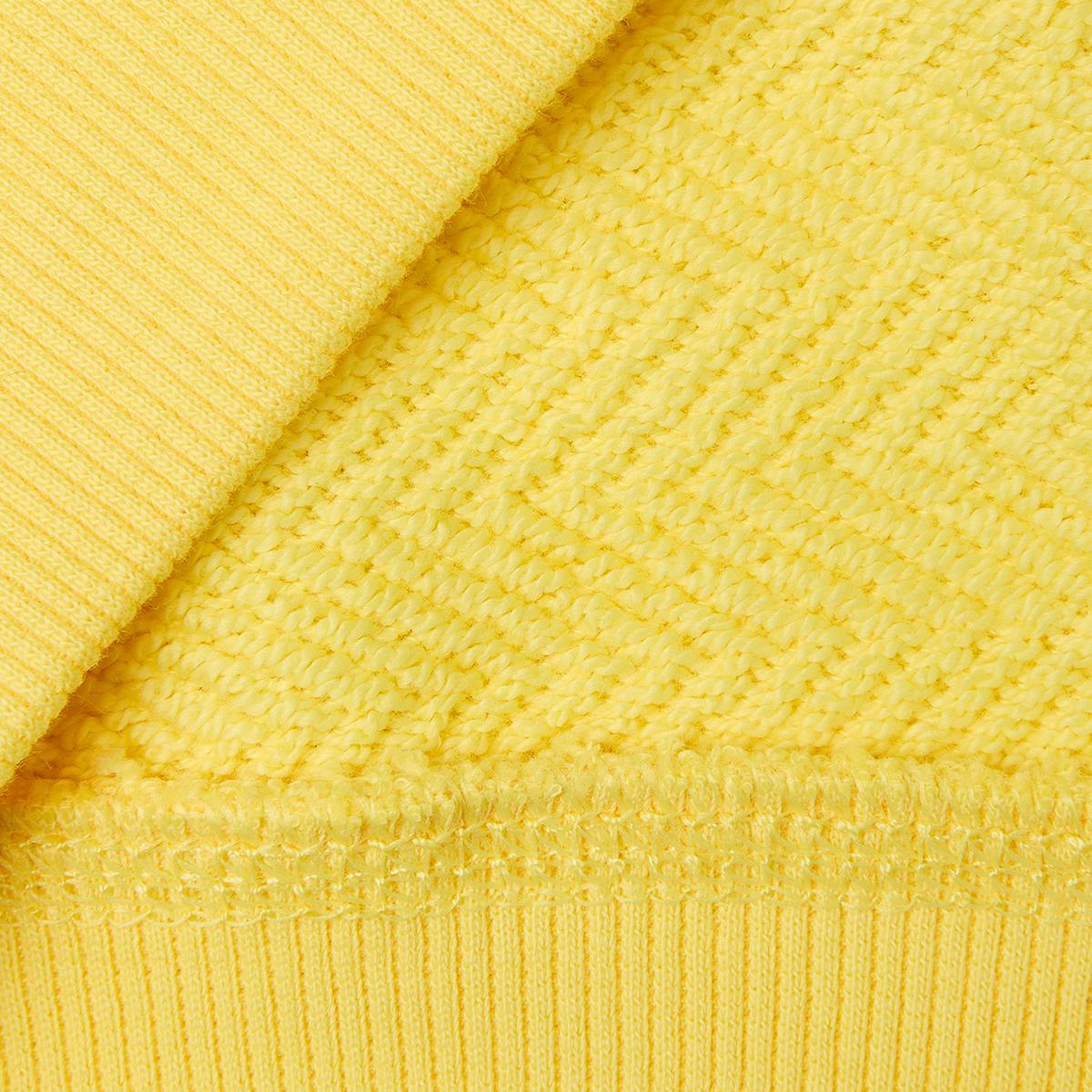 Erkek Çocuk Sarı Kol Detaylı Renk Bloklu Logo Etiketli Bisiklet Yaka Sweatshirt
