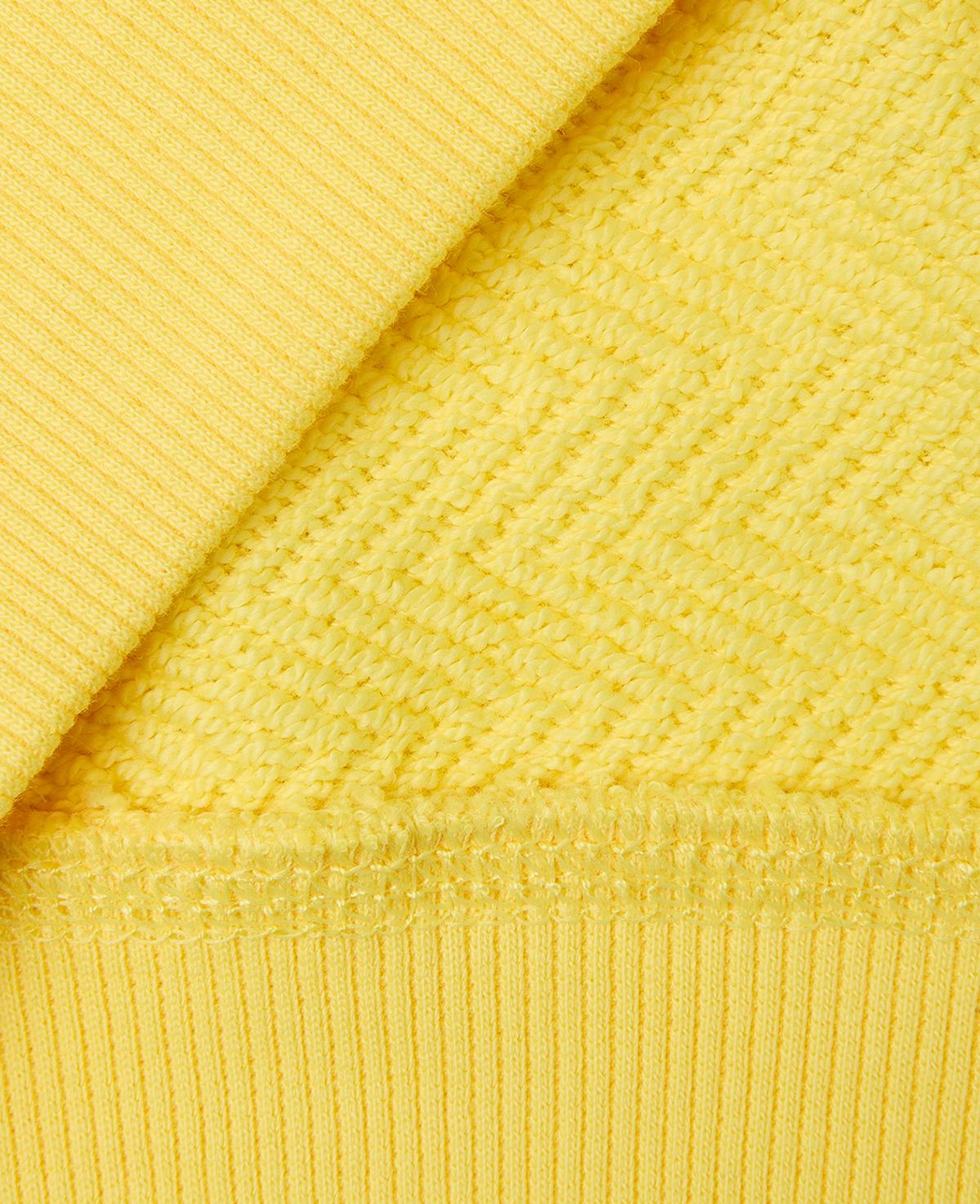 Erkek Çocuk Sarı Kol Detaylı Renk Bloklu Logo Etiketli Bisiklet Yaka Sweatshirt