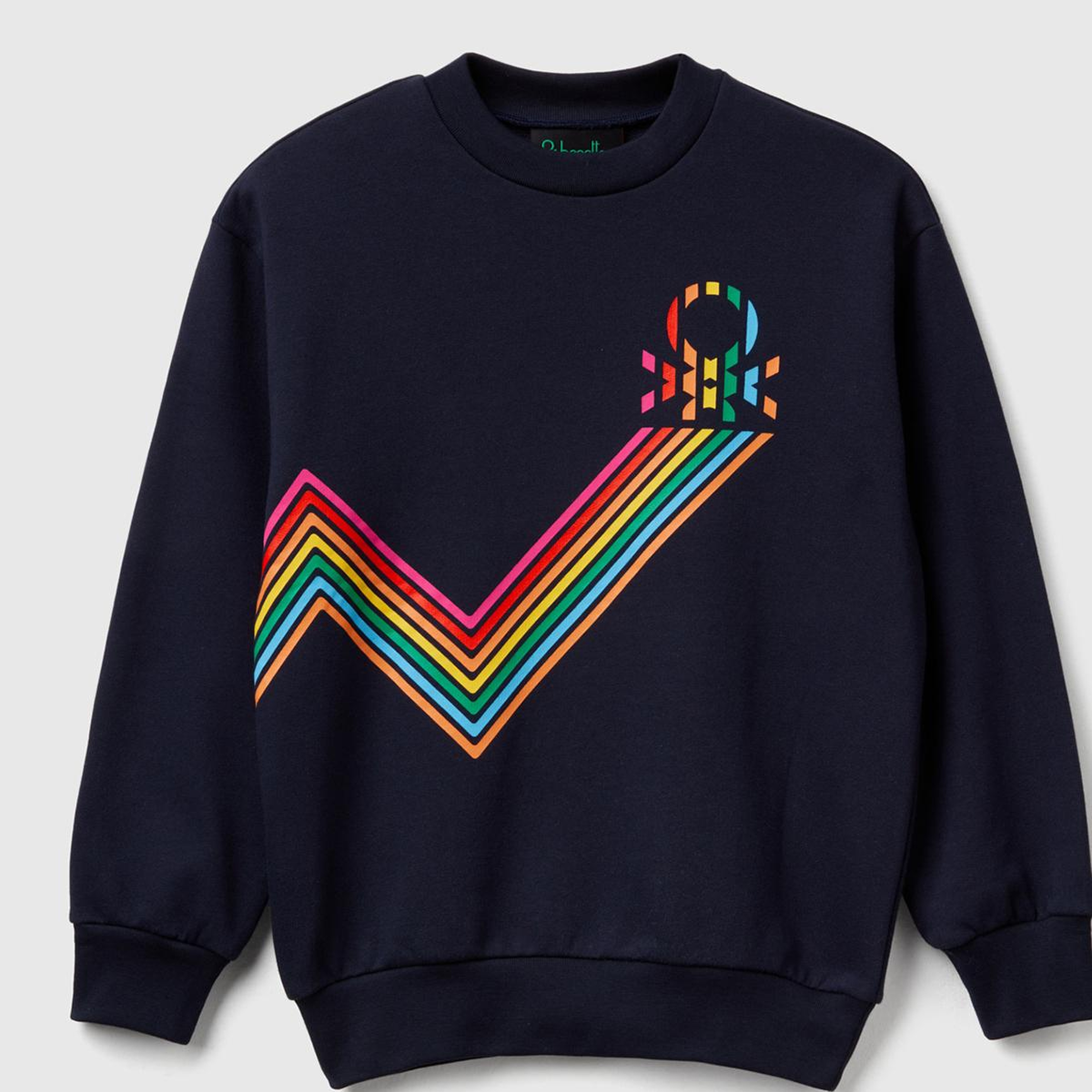 Erkek Çocuk Lacivert %100 Pamuk Stranger Things Grafik Baskılı Bisiklet Yaka Sweatshirt