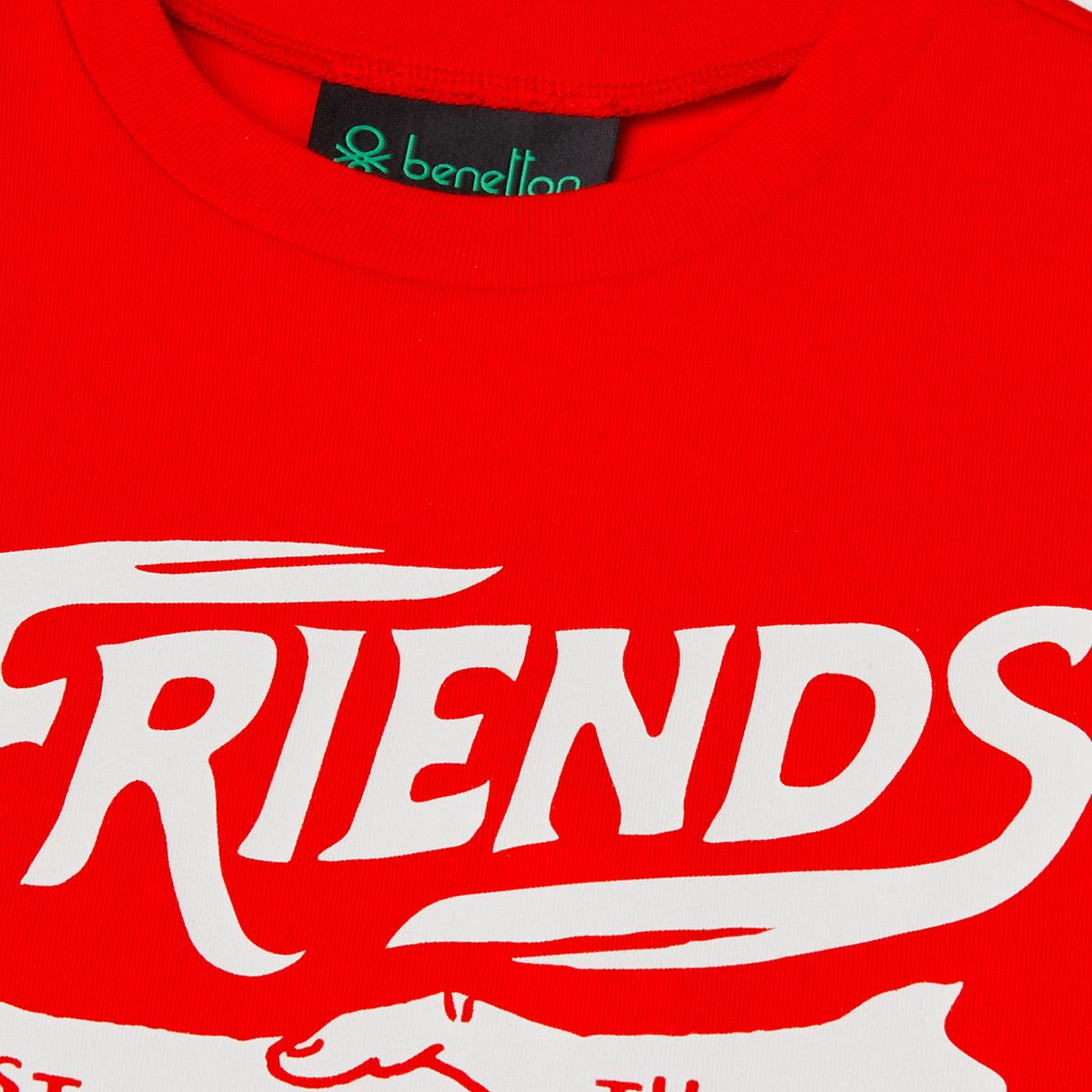 Erkek Çocuk Kırmızı %100 Pamuk Stranger Things Ön Baskılı Kısa Kollu T-Shirt