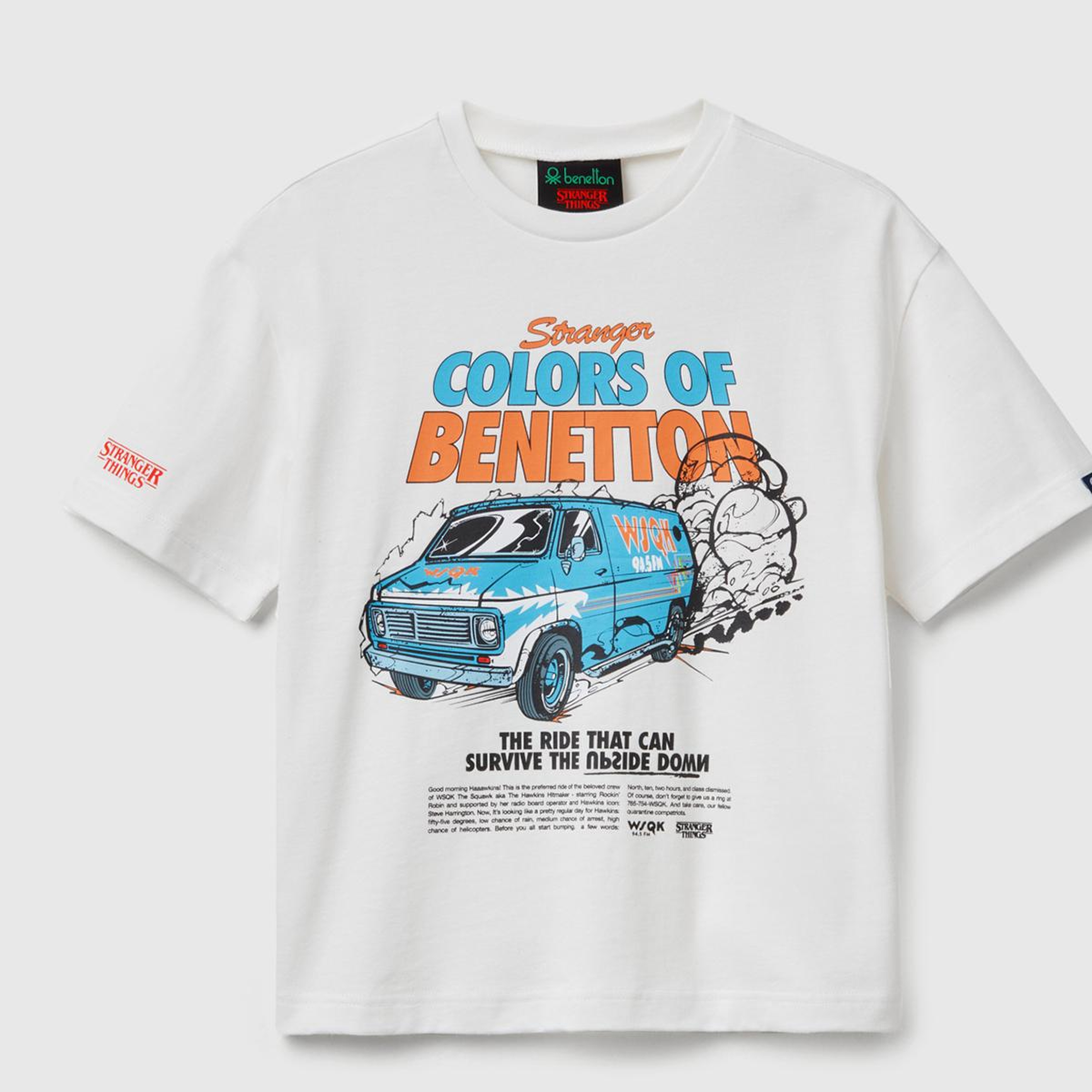 Erkek Çocuk Beyaz %100 Pamuk Stranger Things Ön Baskılı Kısa Kollu T-Shirt