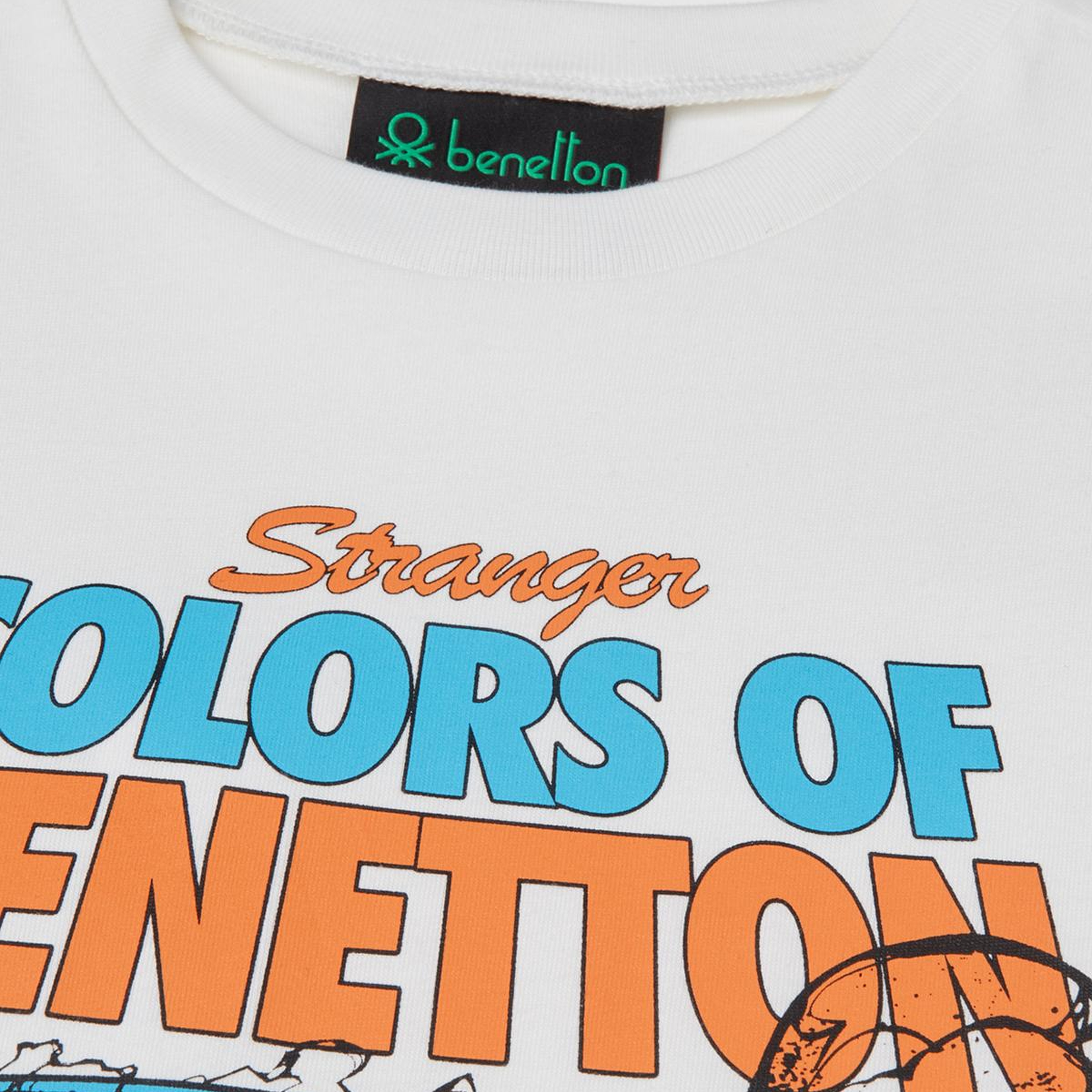 Erkek Çocuk Beyaz %100 Pamuk Stranger Things Ön Baskılı Kısa Kollu T-Shirt