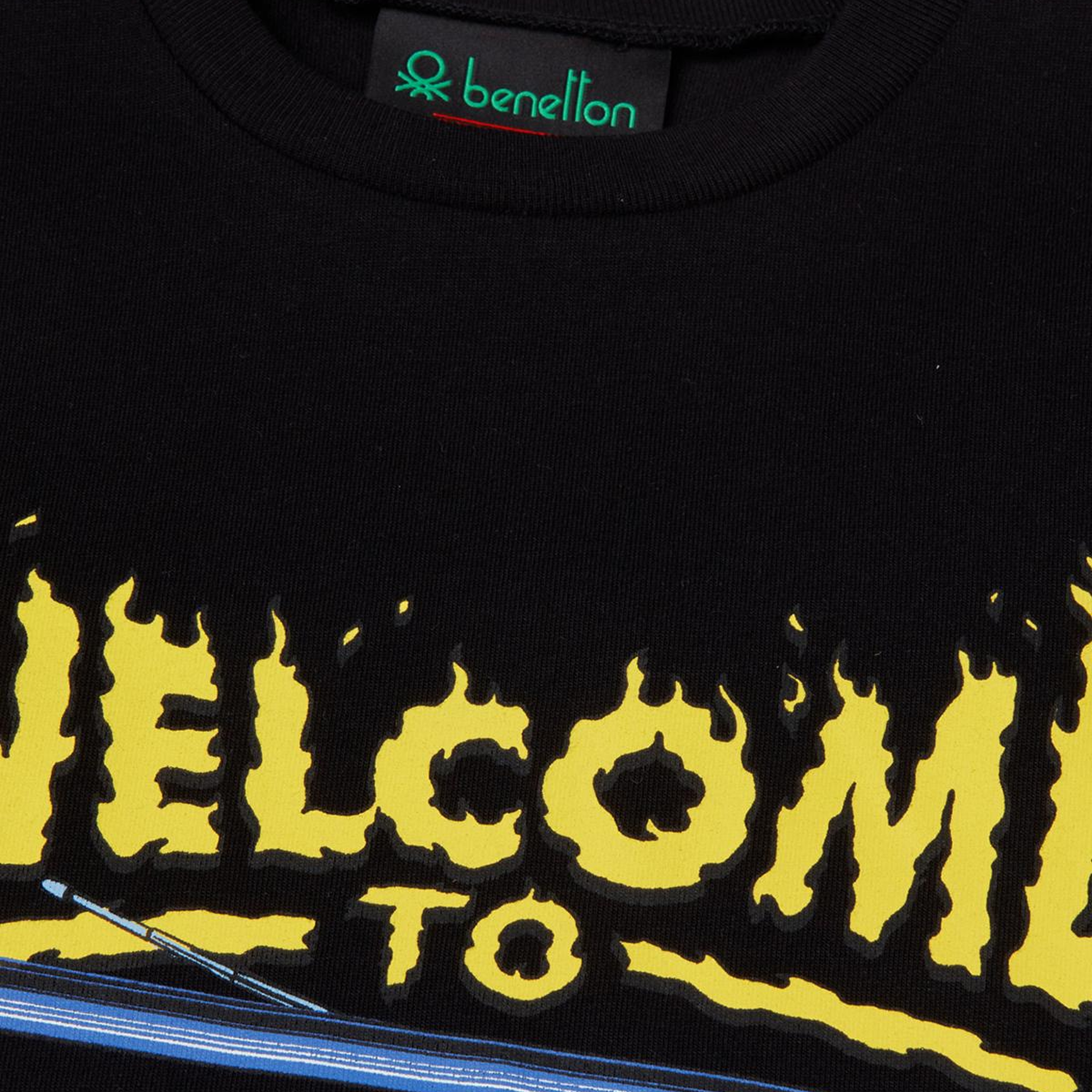 Erkek Çocuk Siyah %100 Pamuk Stranger Things Ön Baskılı Kısa Kollu T-Shirt