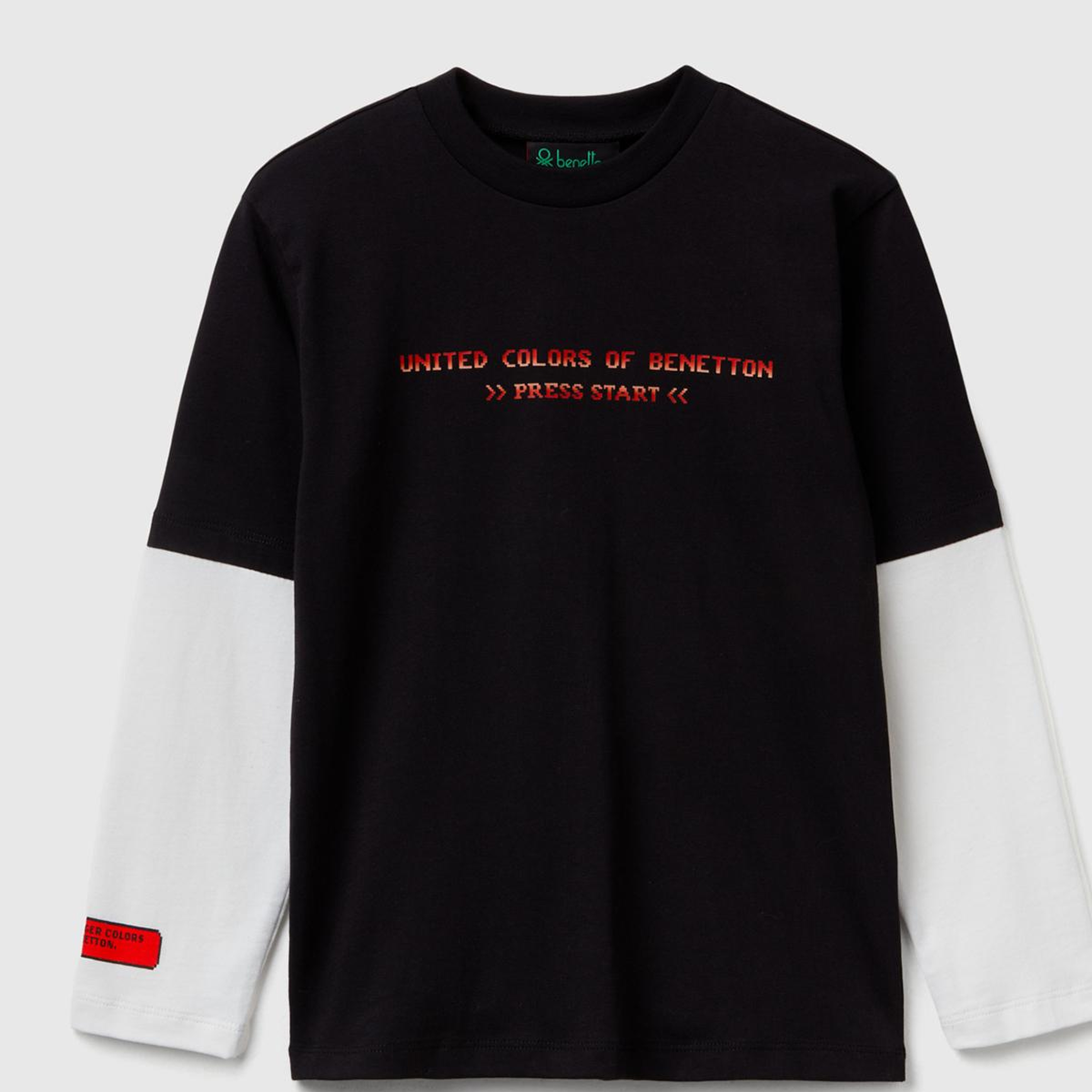 Erkek Çocuk Siyah %100 Pamuk Stranger Things Çift Kollu Baskılı Uzun Kollu T-Shirt