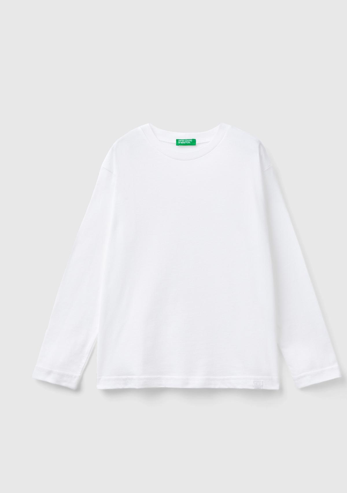 Erkek Çocuk Beyaz Basic T-Shirt