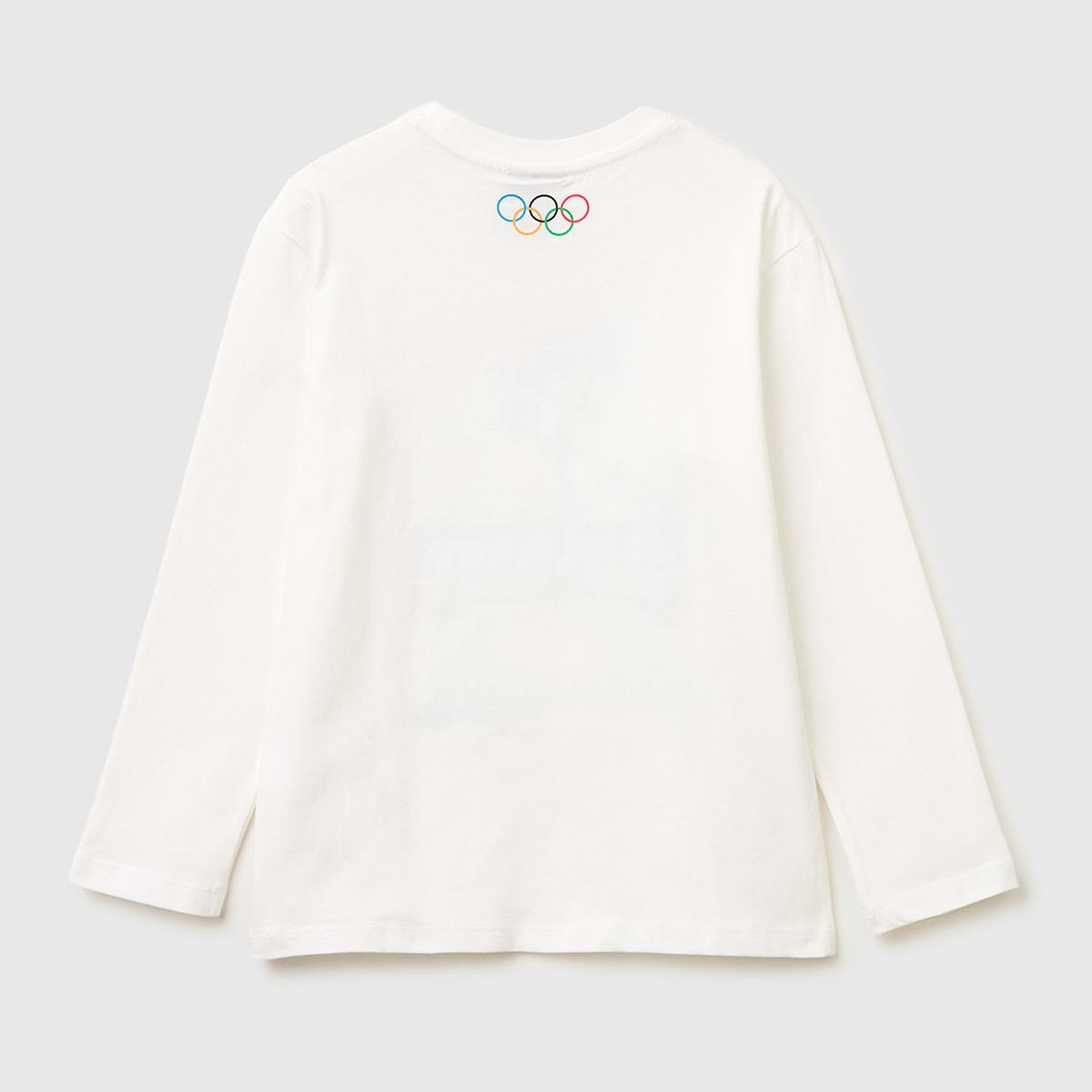 Erkek Çocuk Beyaz Baskılı Bisiklet Yaka Uzun Kollu T-Shirt