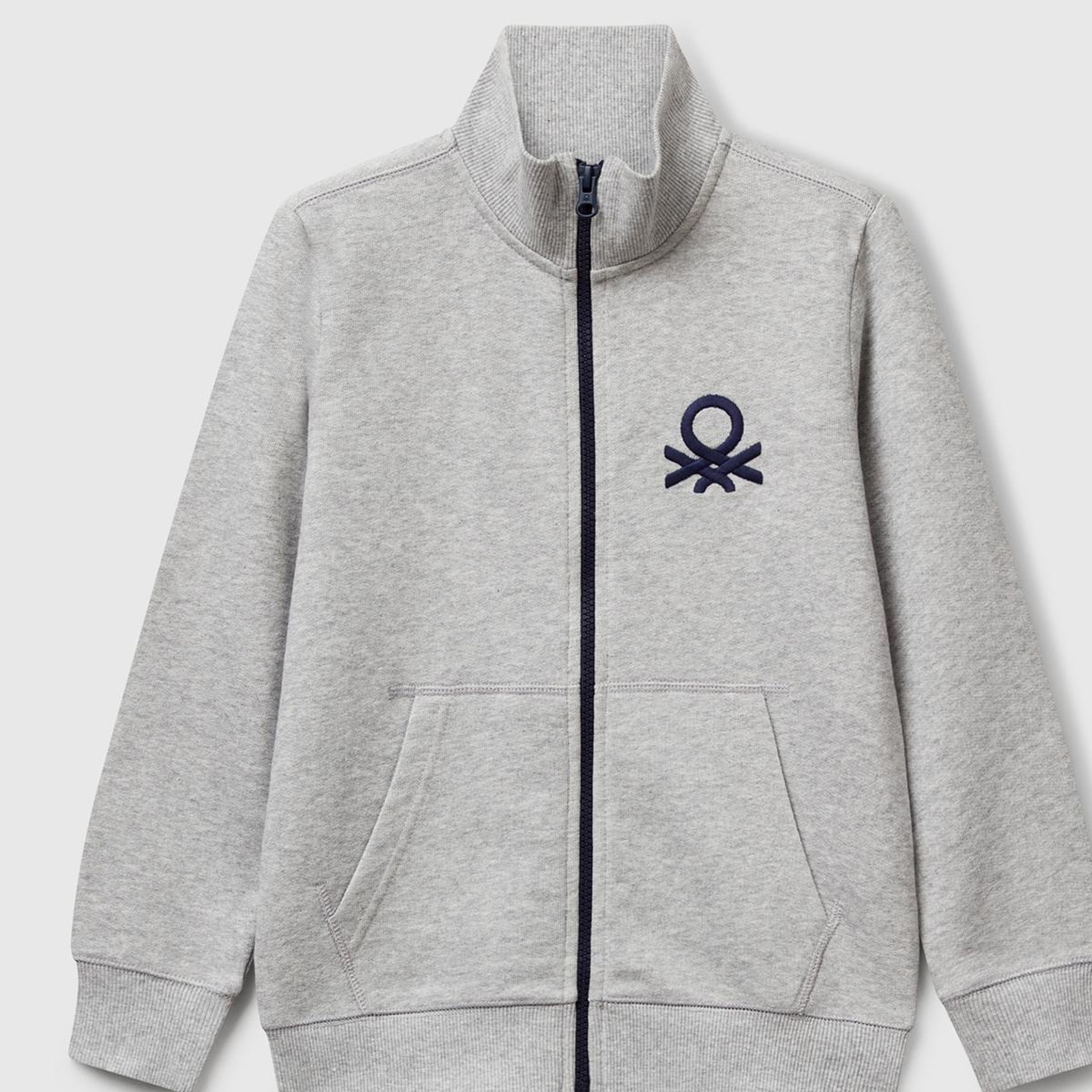 Erkek Çocuk Gri melanj Logolu Sweatshirt