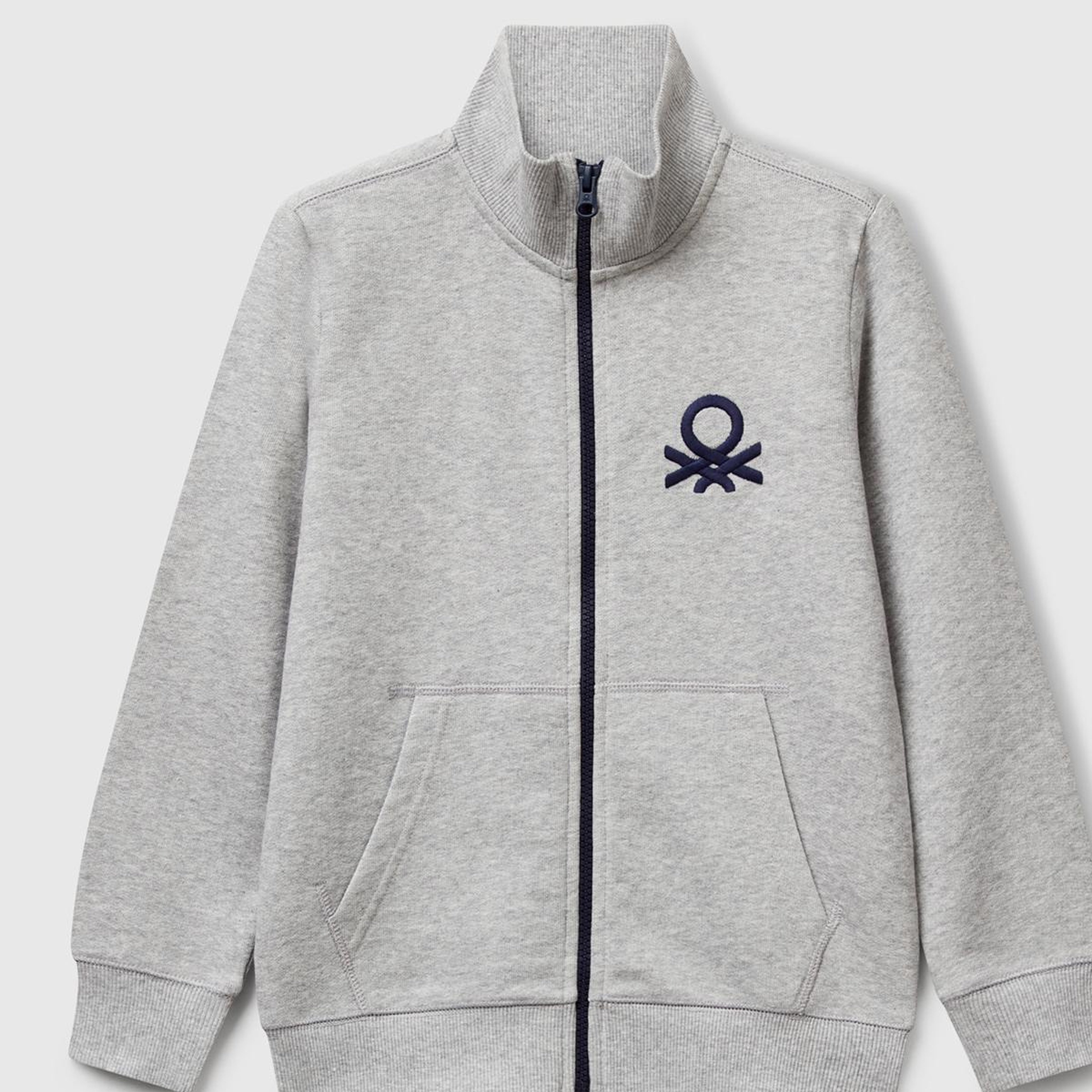 Erkek Çocuk Gri melanj Logolu Sweatshirt