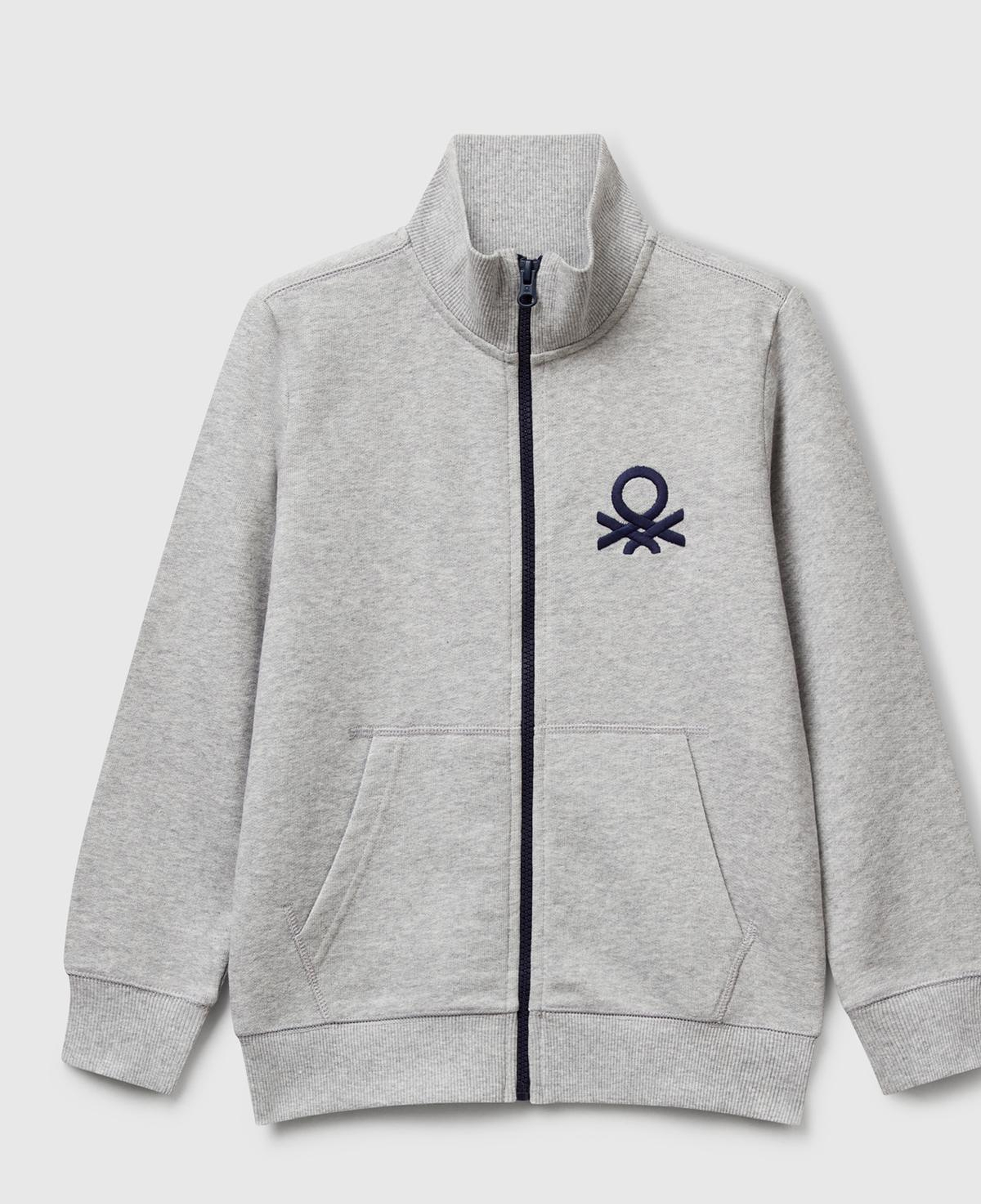Erkek Çocuk Gri melanj Logolu Sweatshirt