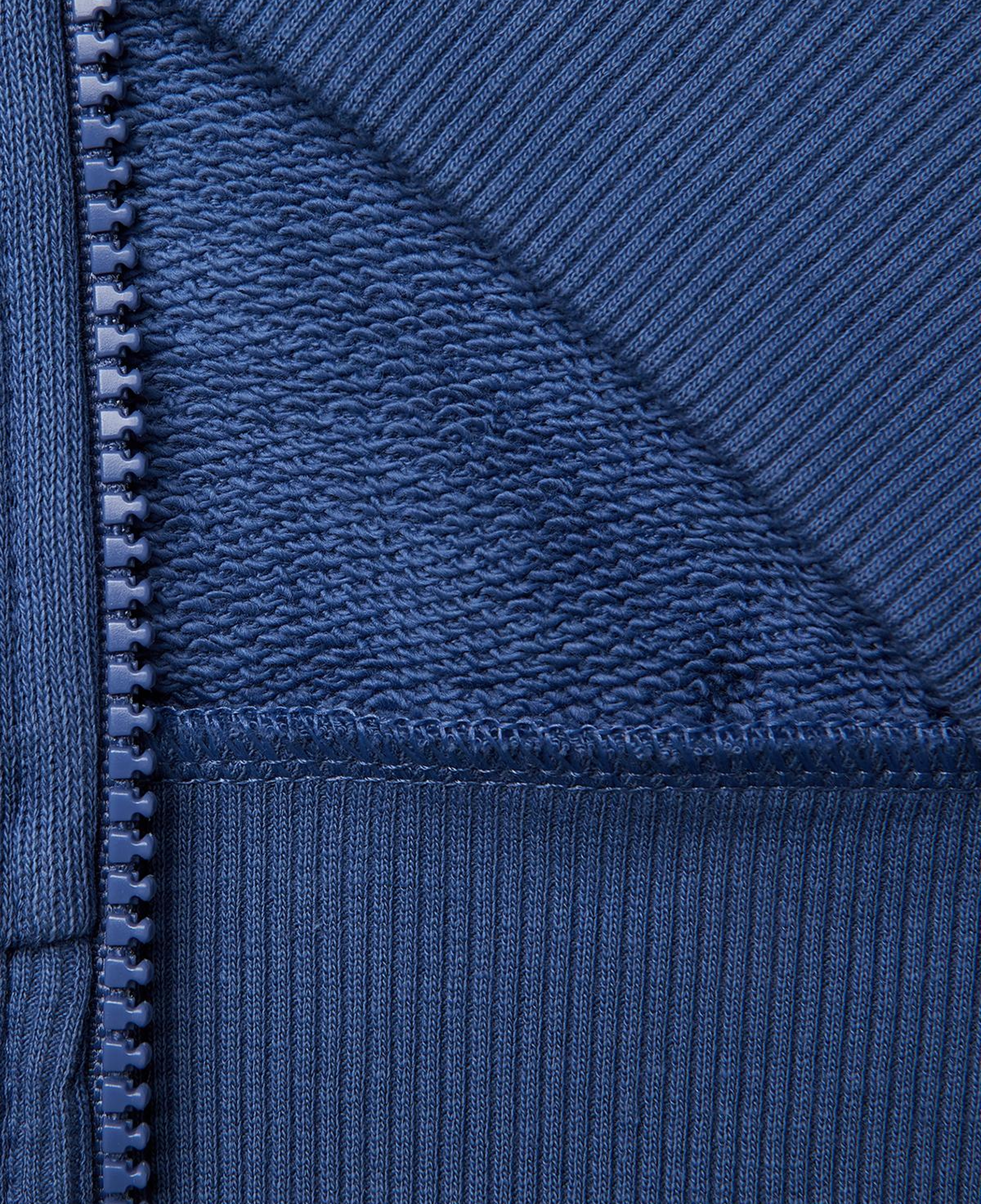 Kız Çocuk Koyu Lacivert Simli Logolu Fermuarlı Cepli Yüksek Yaka Sweatshirt