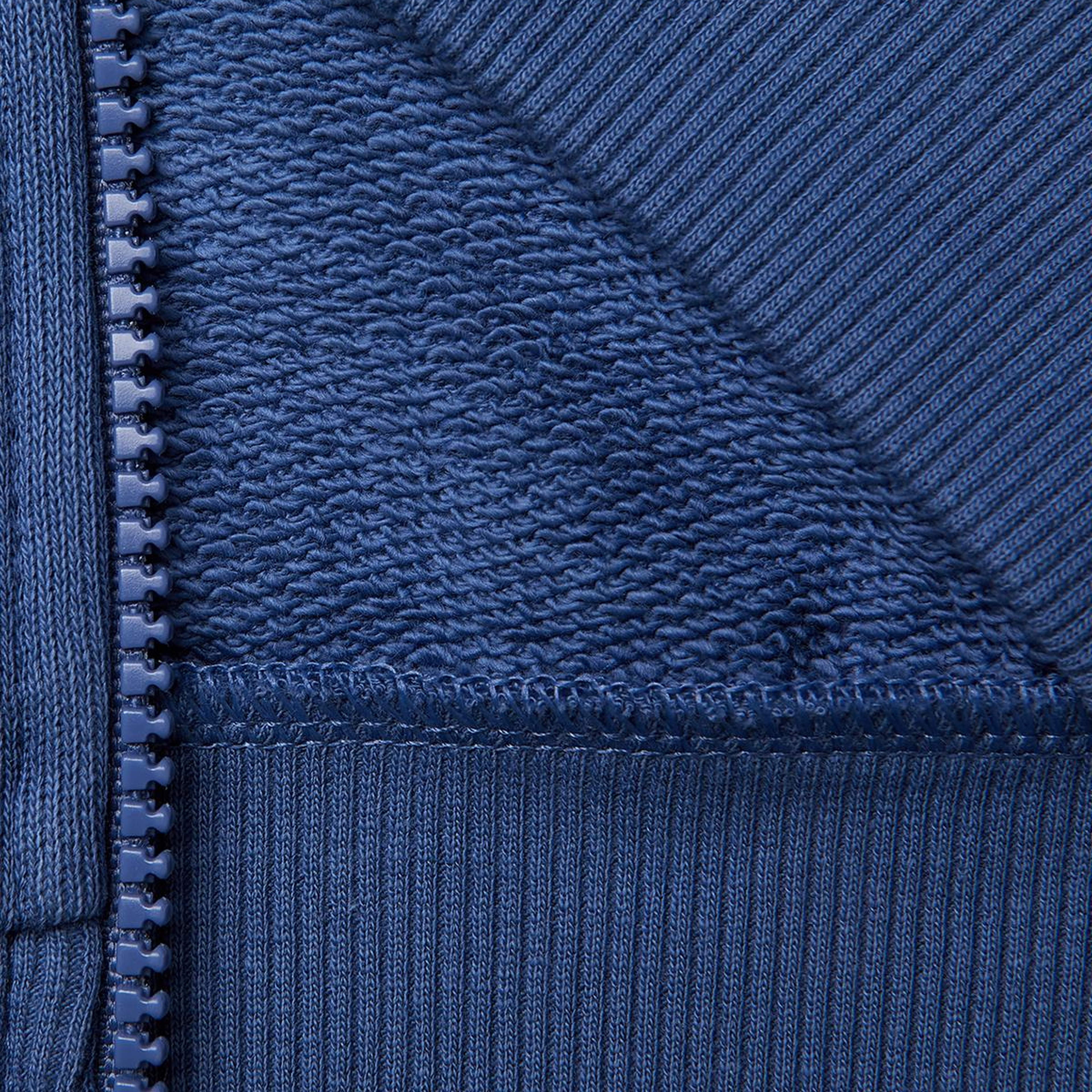 Kız Çocuk Koyu Lacivert Simli Logolu Fermuarlı Cepli Yüksek Yaka Sweatshirt