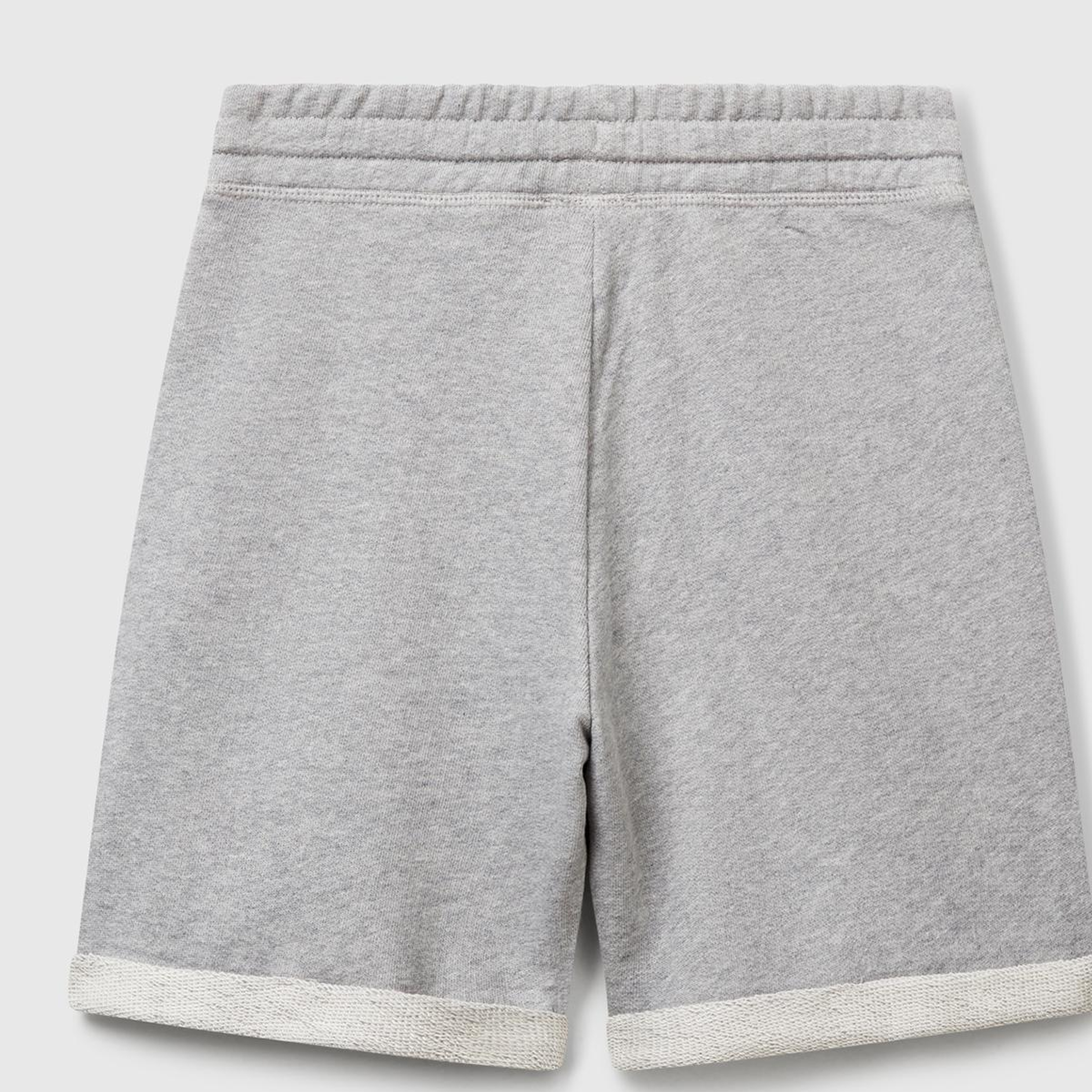 Erkek Çocuk Gri melanj Logolu Sweat Şort