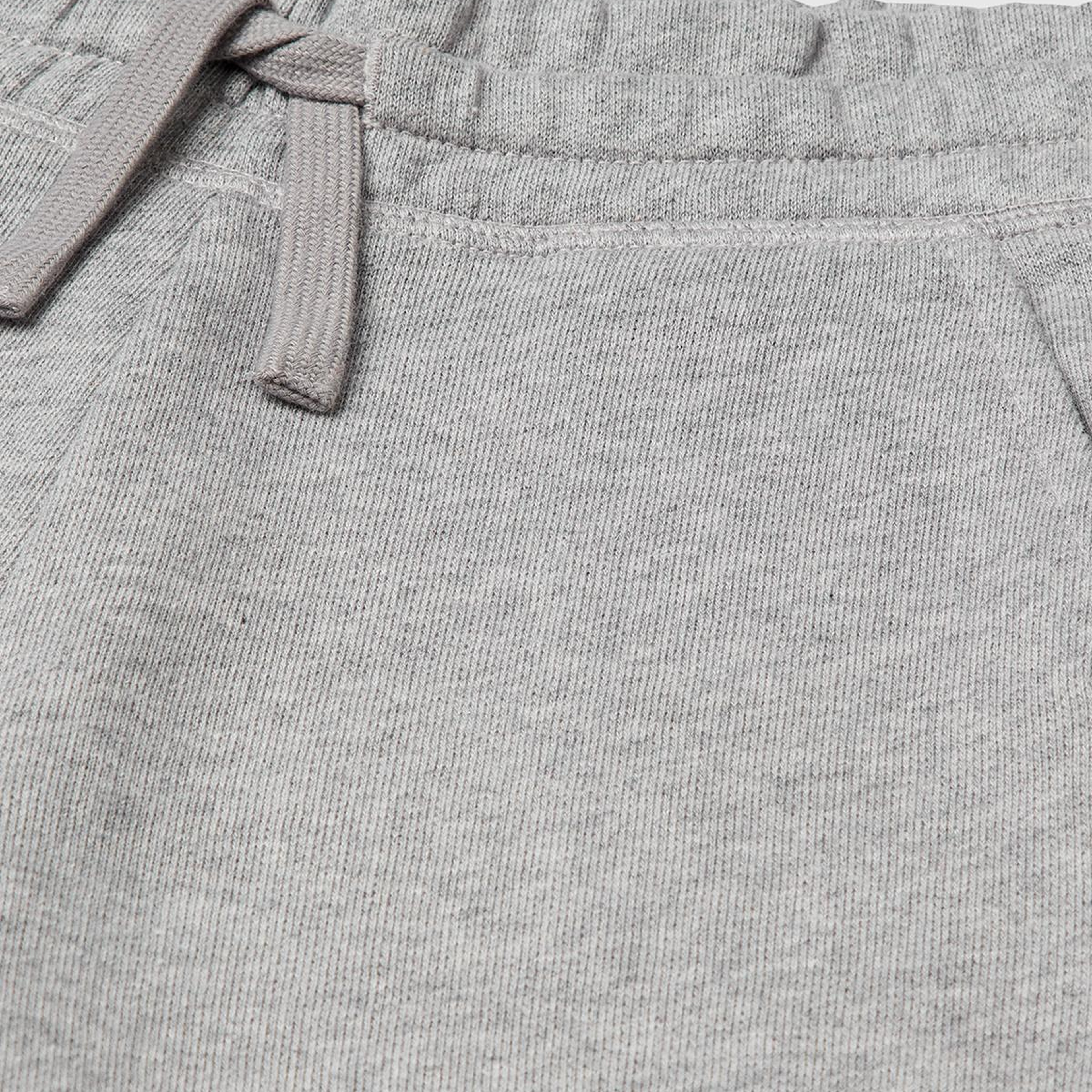 Erkek Çocuk Gri melanj Logolu Sweat Şort