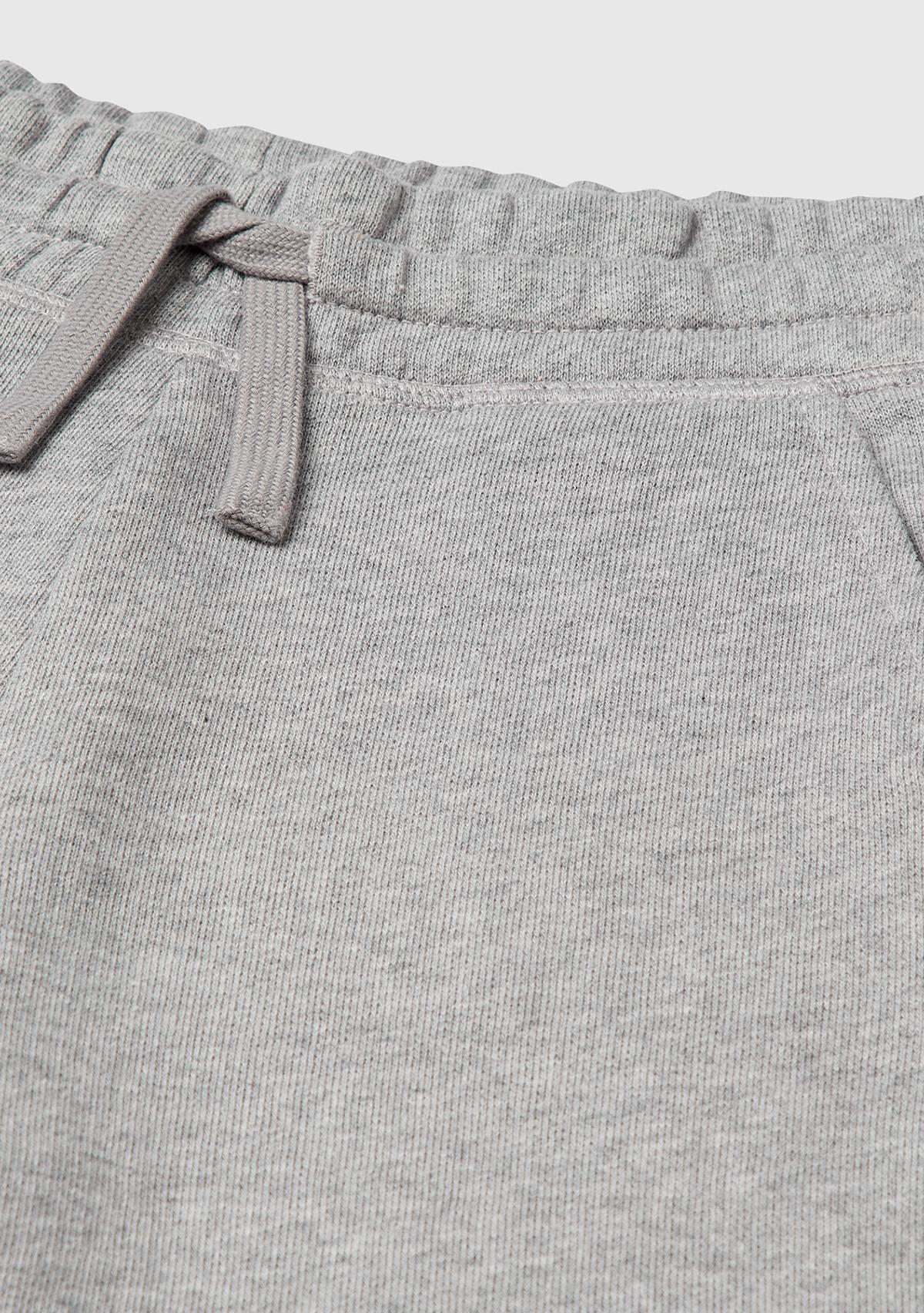 Erkek Çocuk Gri melanj Logolu Sweat Şort