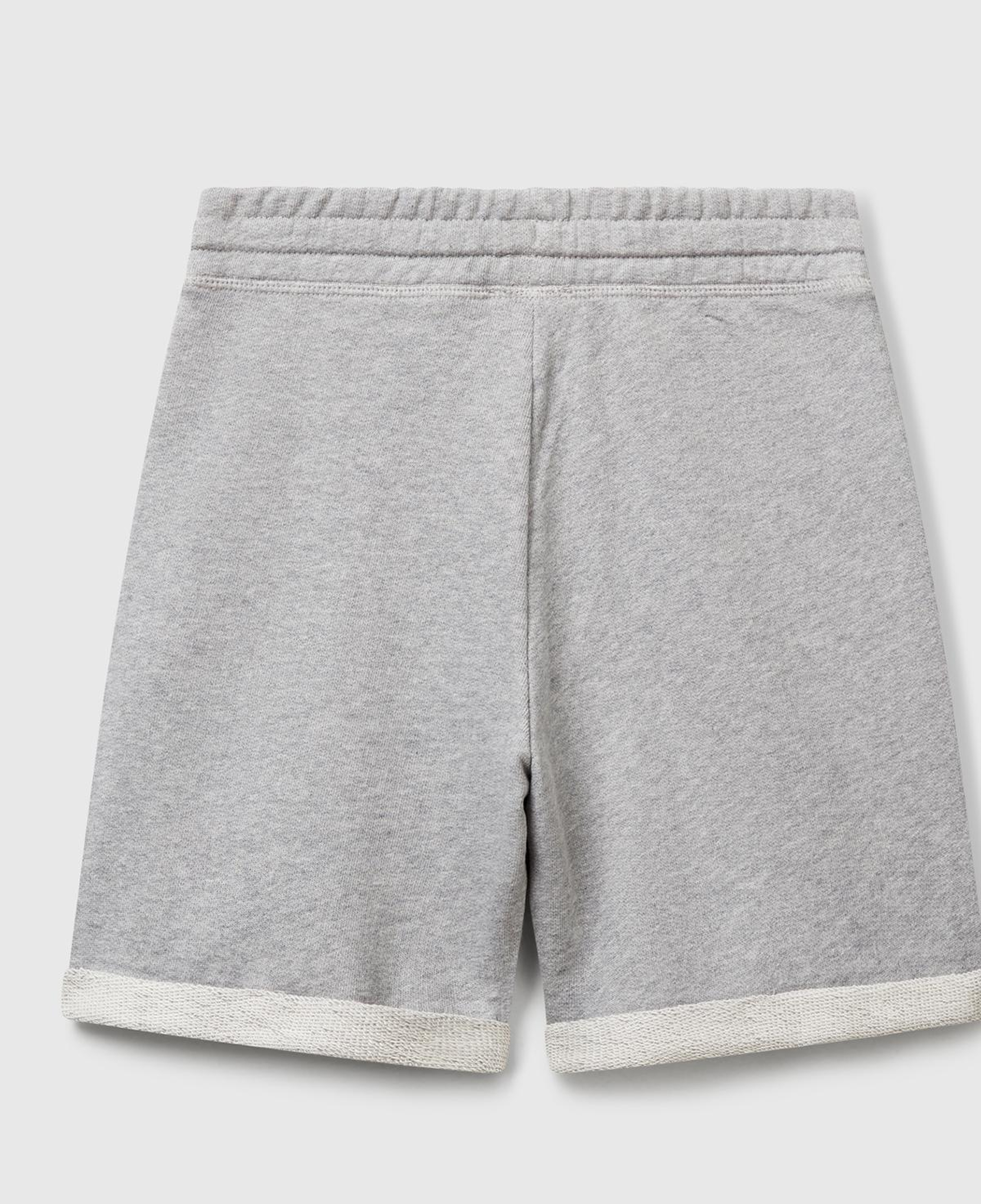 Erkek Çocuk Gri melanj Logolu Sweat Şort