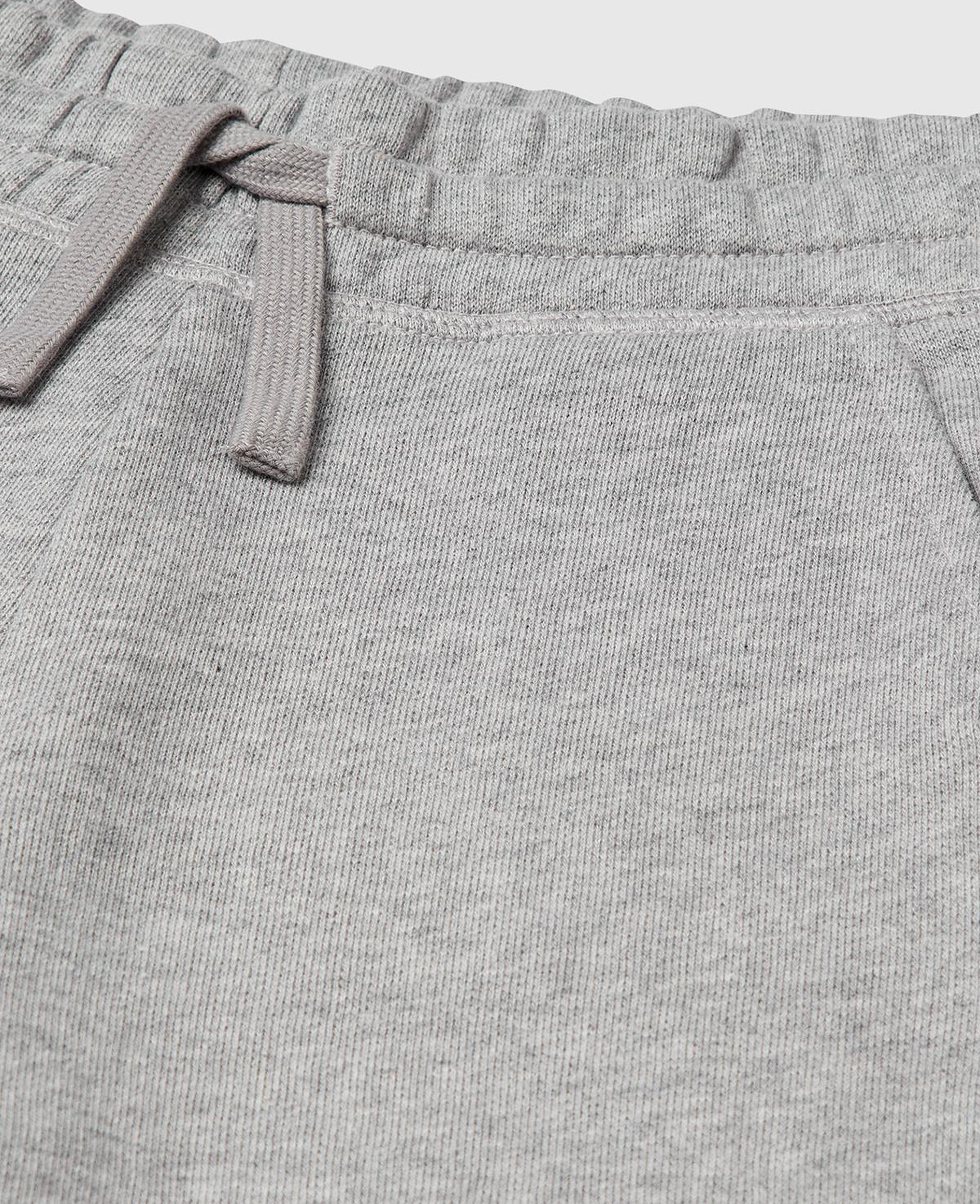 Erkek Çocuk Gri melanj Logolu Sweat Şort