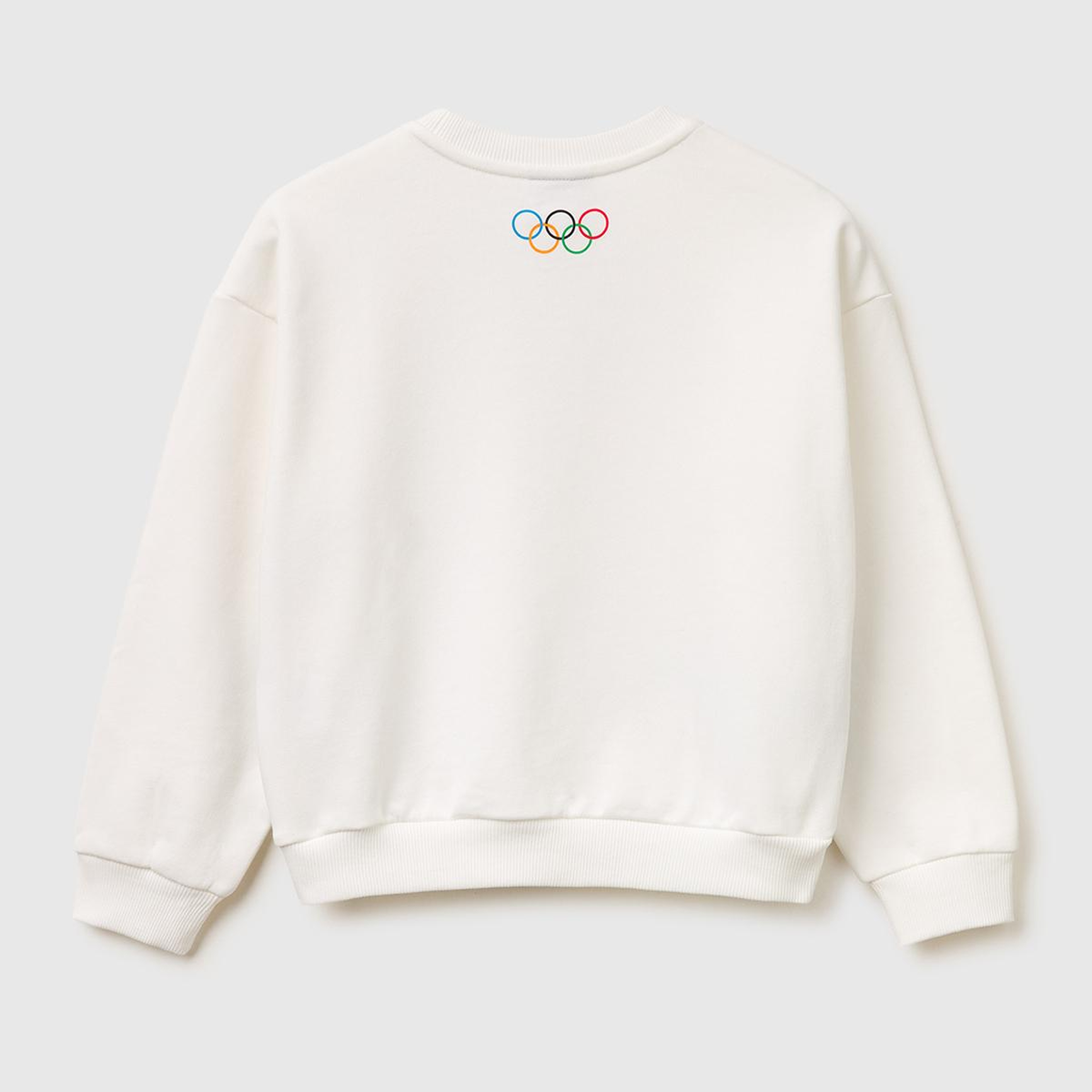Kız Çocuk Beyaz Looney Tunes Baskılı Uzun Kollu Bisiklet Yaka Sweatshirt