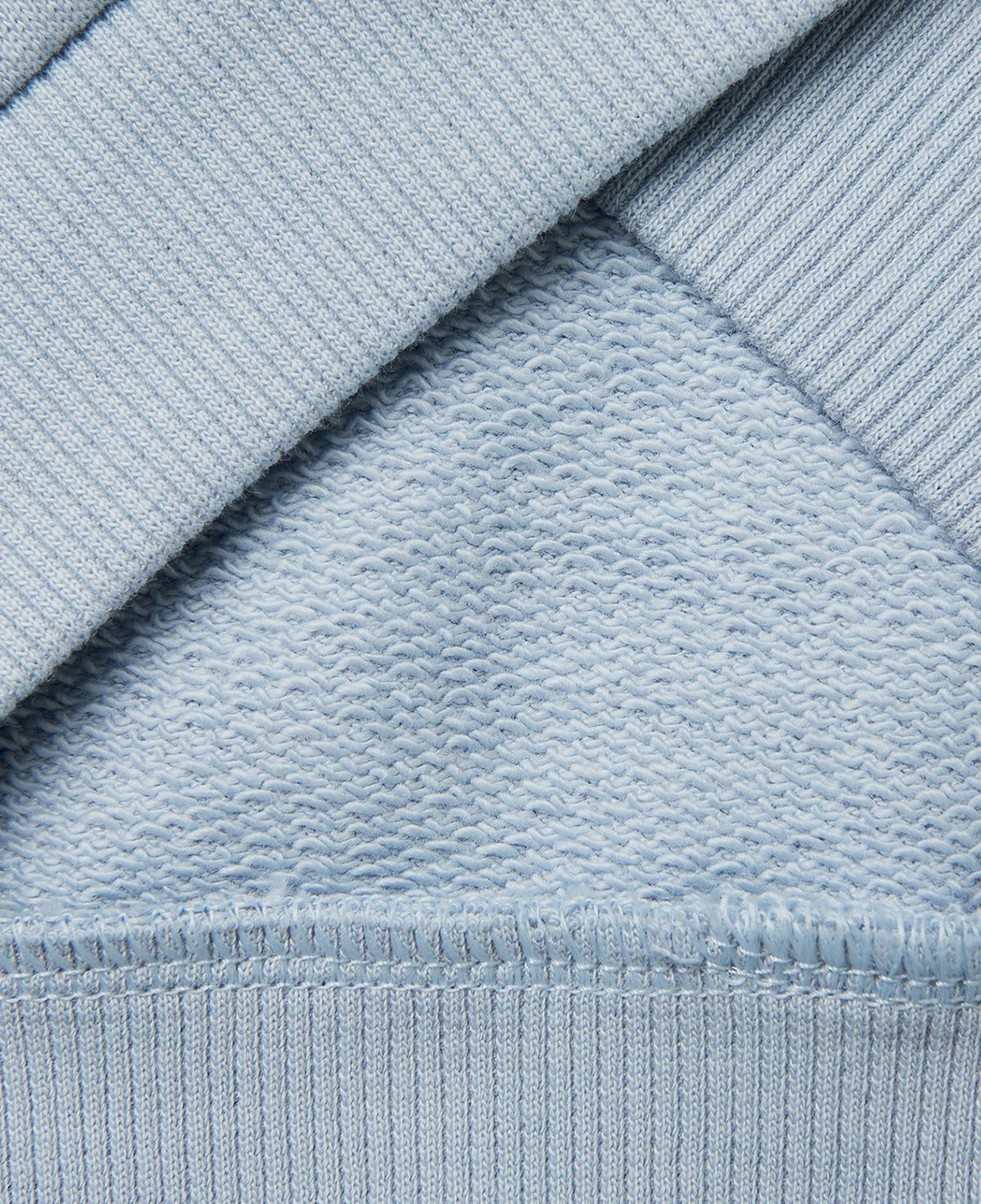 Kız Çocuk Buz Mavisi Baskılı İşlemeli Bisiklet Yaka Sweatshirt