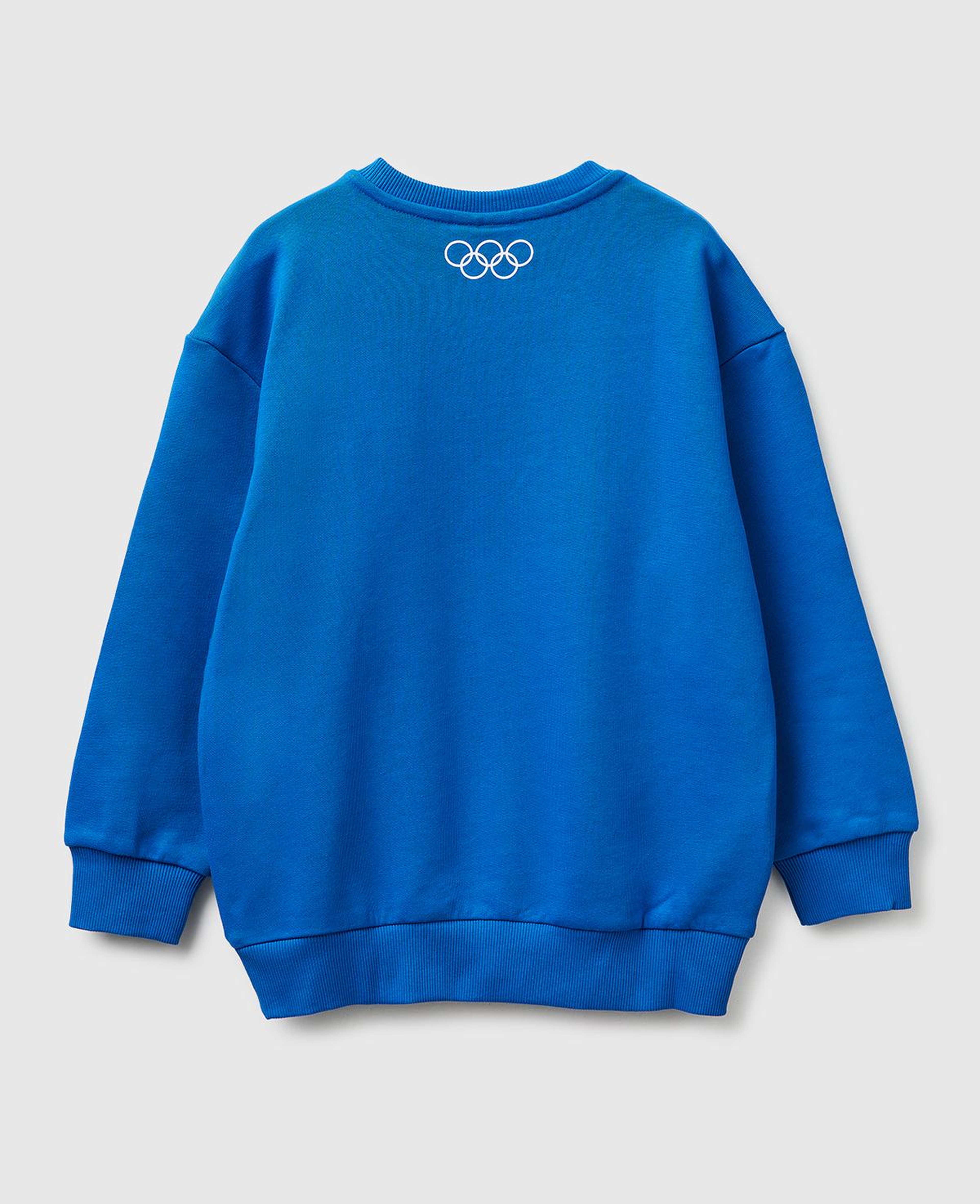 Erkek Çocuk Mavi Baskılı Bisiklet Yaka Sweatshirt