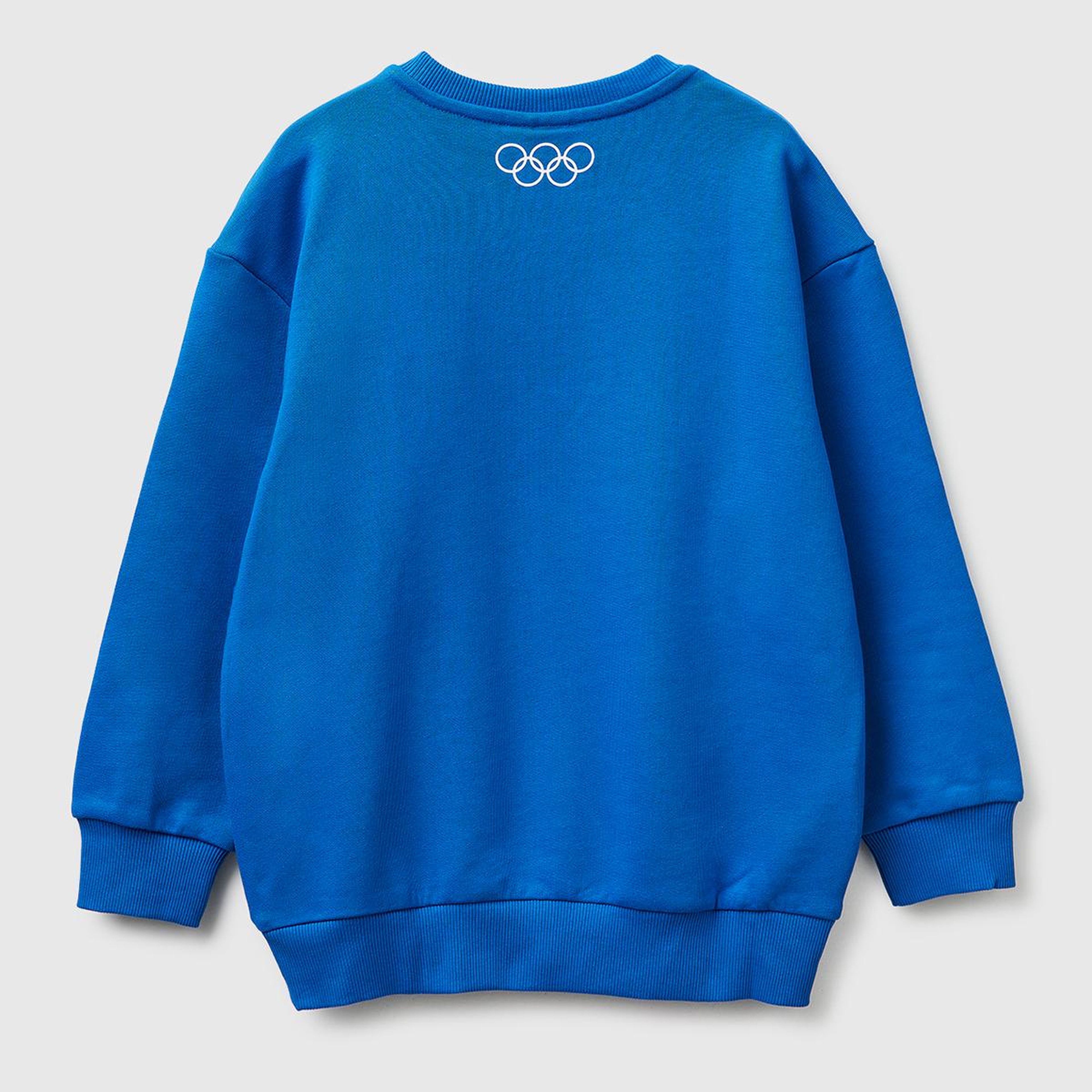 Erkek Çocuk Mavi Baskılı Bisiklet Yaka Sweatshirt