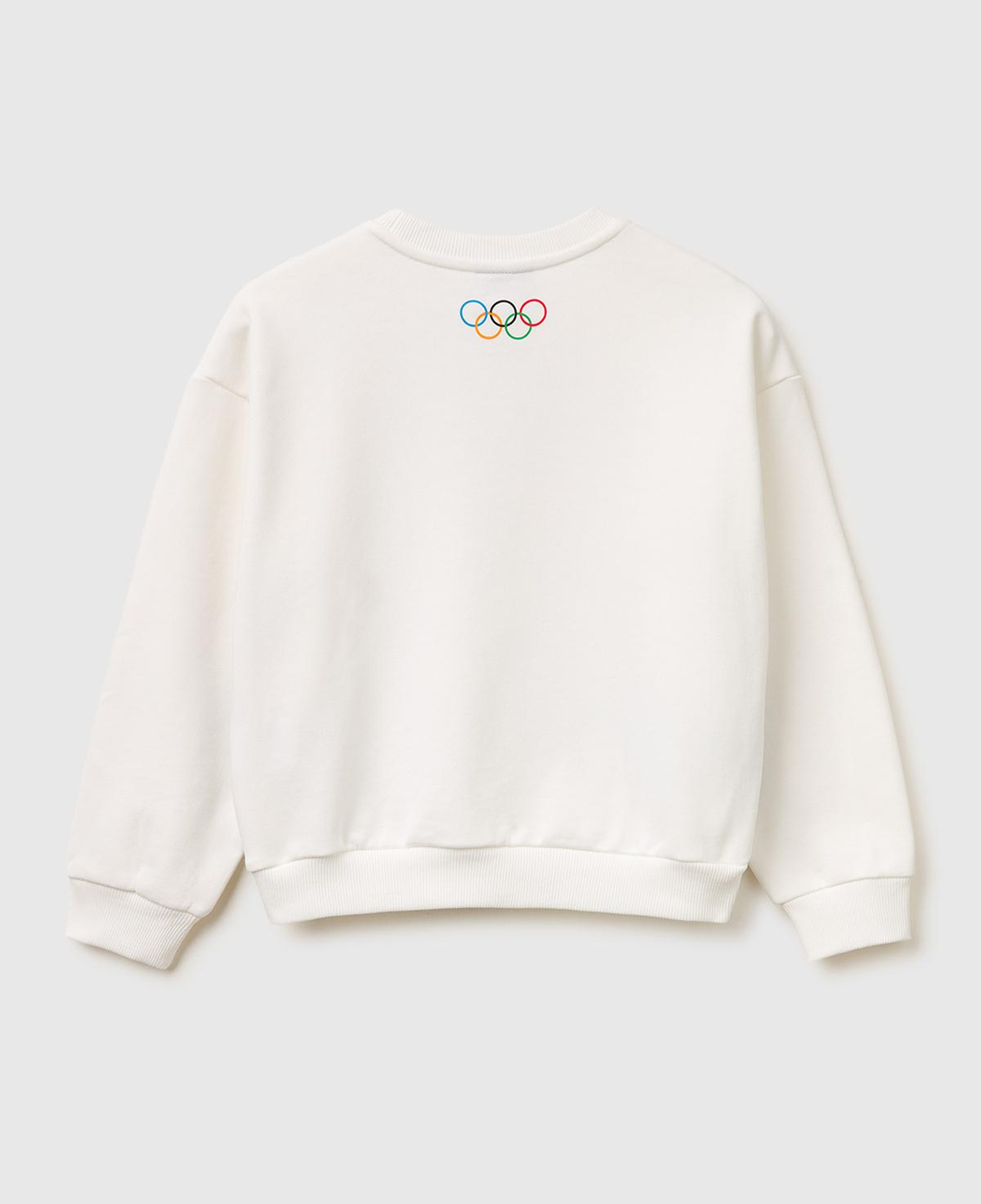 Kız Çocuk Beyaz Looney Tunes Baskılı Uzun Kollu Bisiklet Yaka Sweatshirt