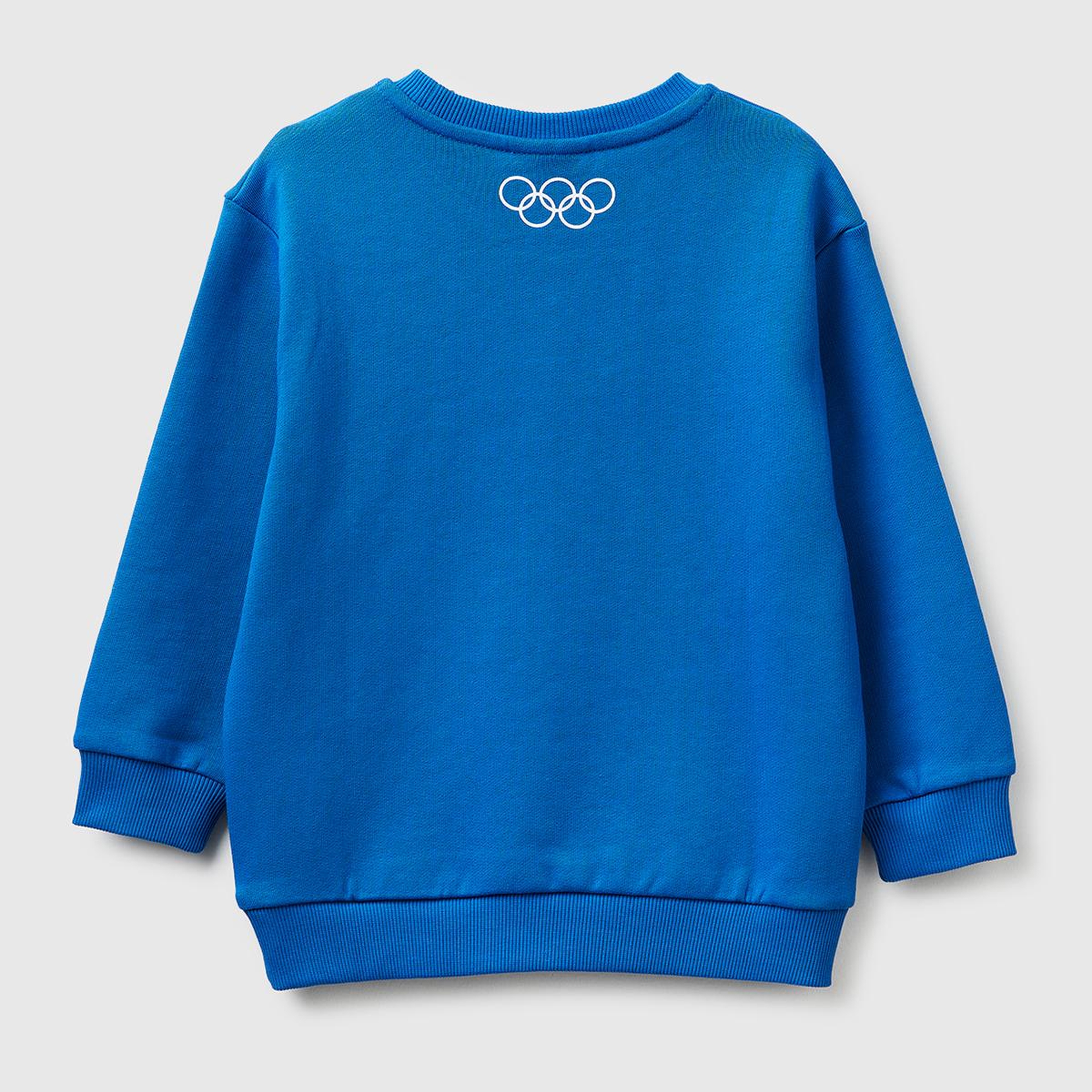 Erkek Çocuk Mavi Baskı ve Yazı Detaylı Bisiklet Yaka Sweatshirt