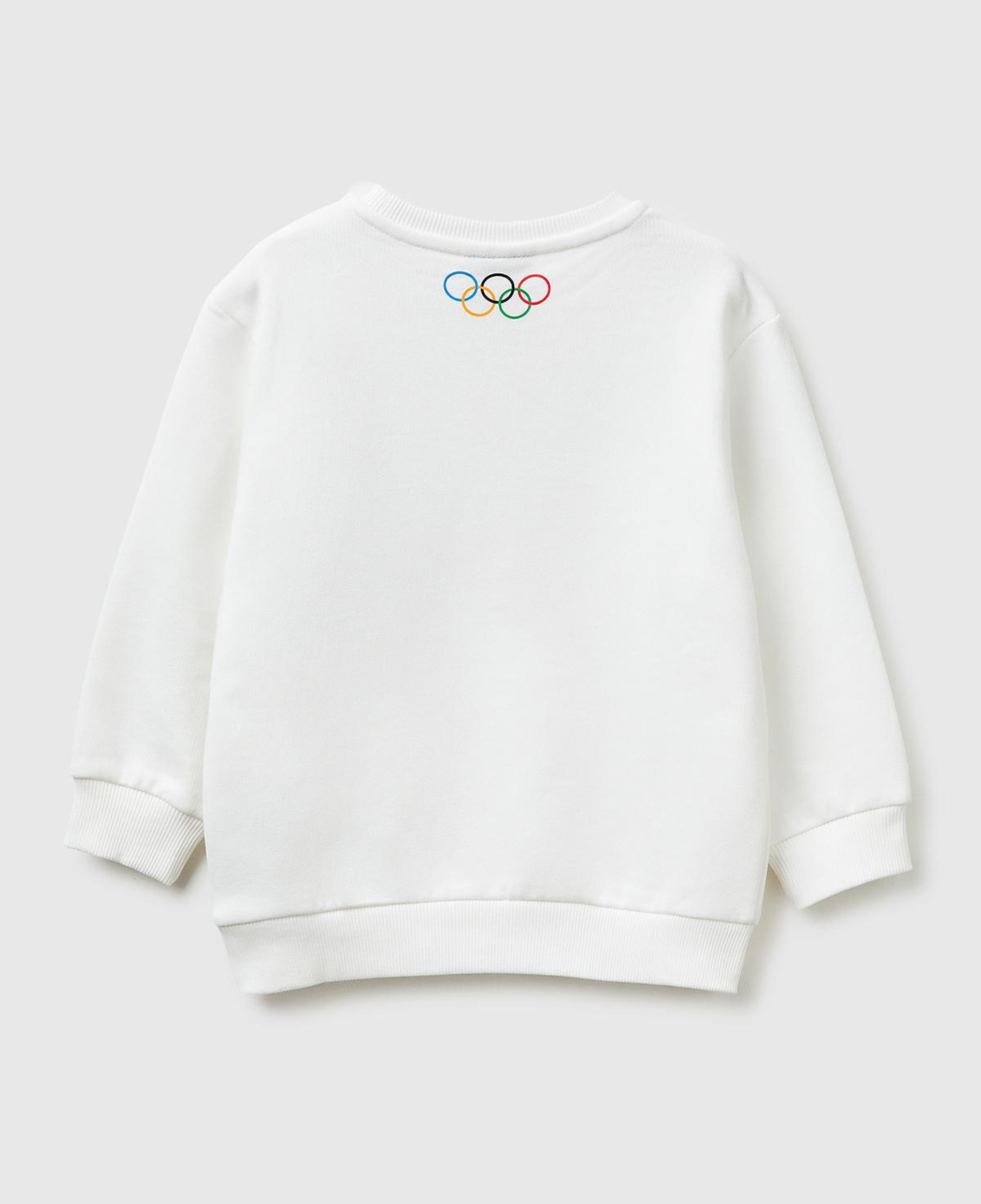 Erkek Çocuk Beyaz Baskı ve Yazı Detaylı Bisiklet Yaka Sweatshirt
