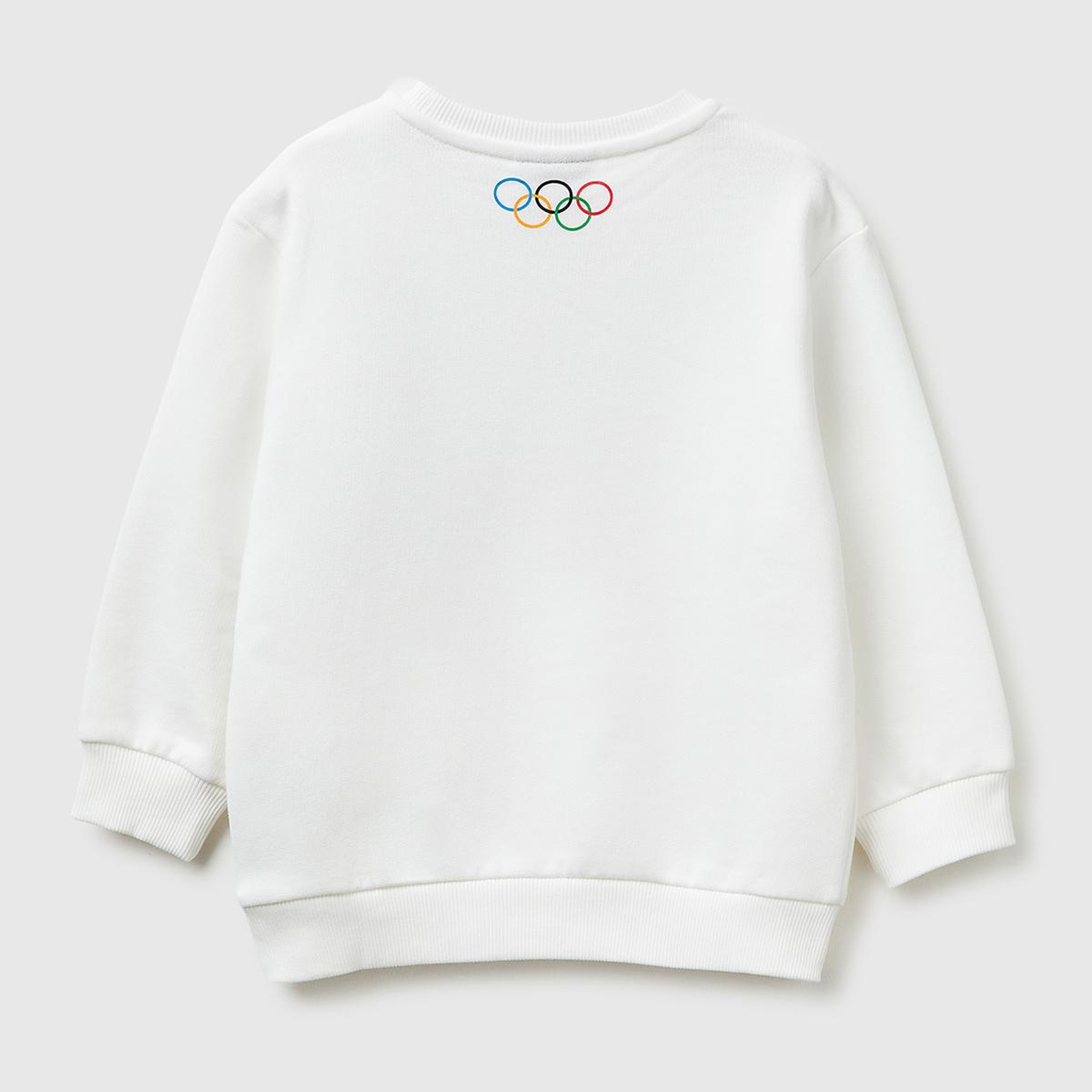 Erkek Çocuk Beyaz Baskı ve Yazı Detaylı Bisiklet Yaka Sweatshirt