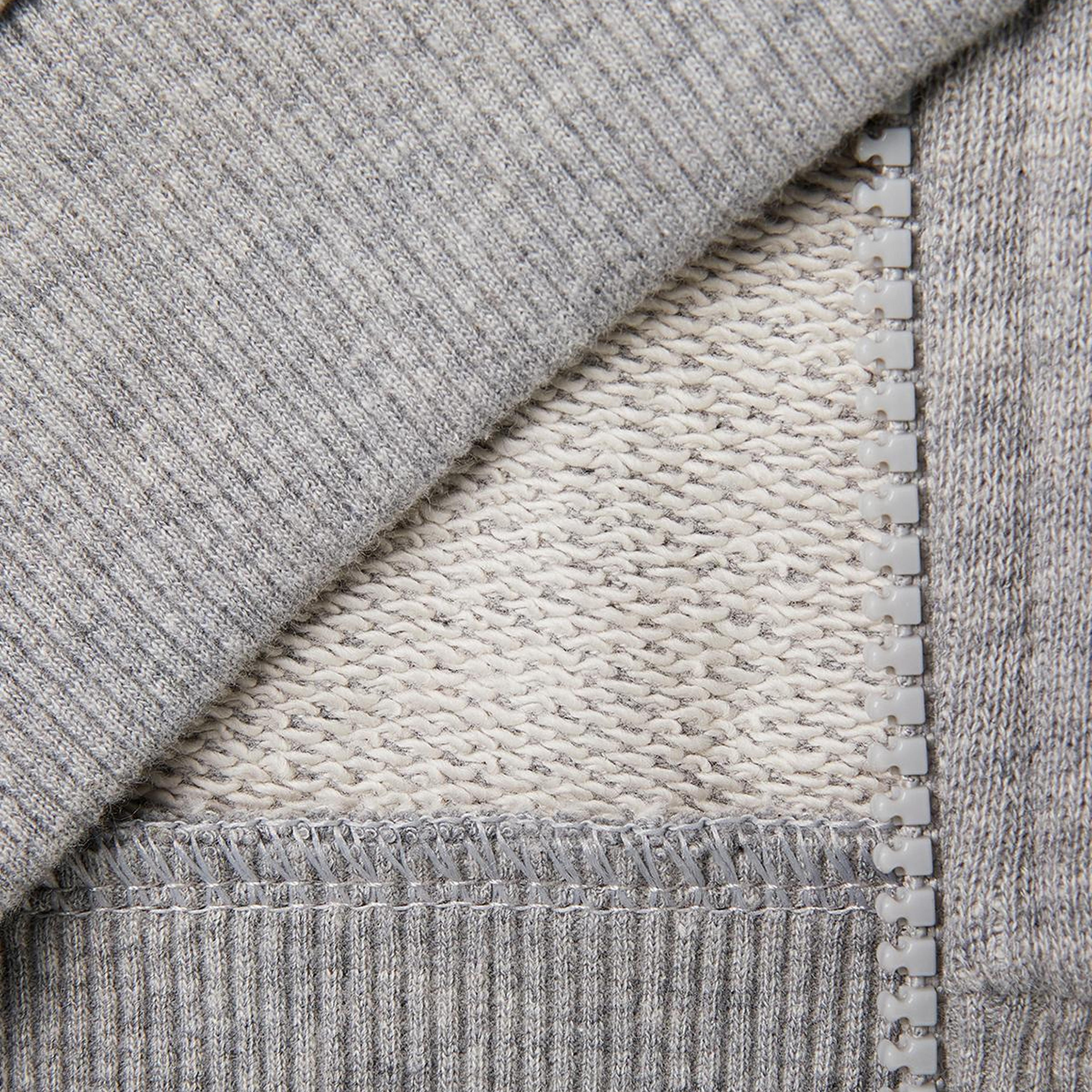 Erkek Çocuk Gri melanj Logo Baskılı Cepli Fermuarlı Dik Yaka Sweatshirt
