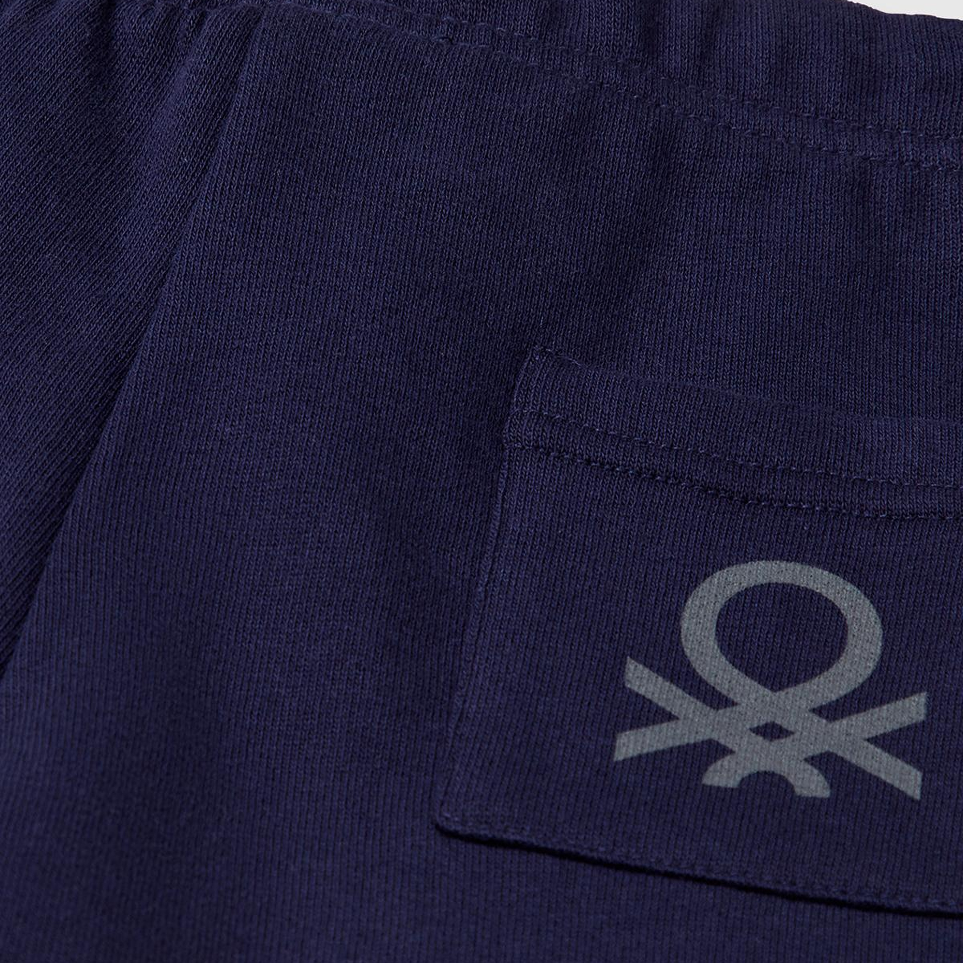 Erkek Çocuk Lacivert Arka Cebi Logolu Sweat Şort