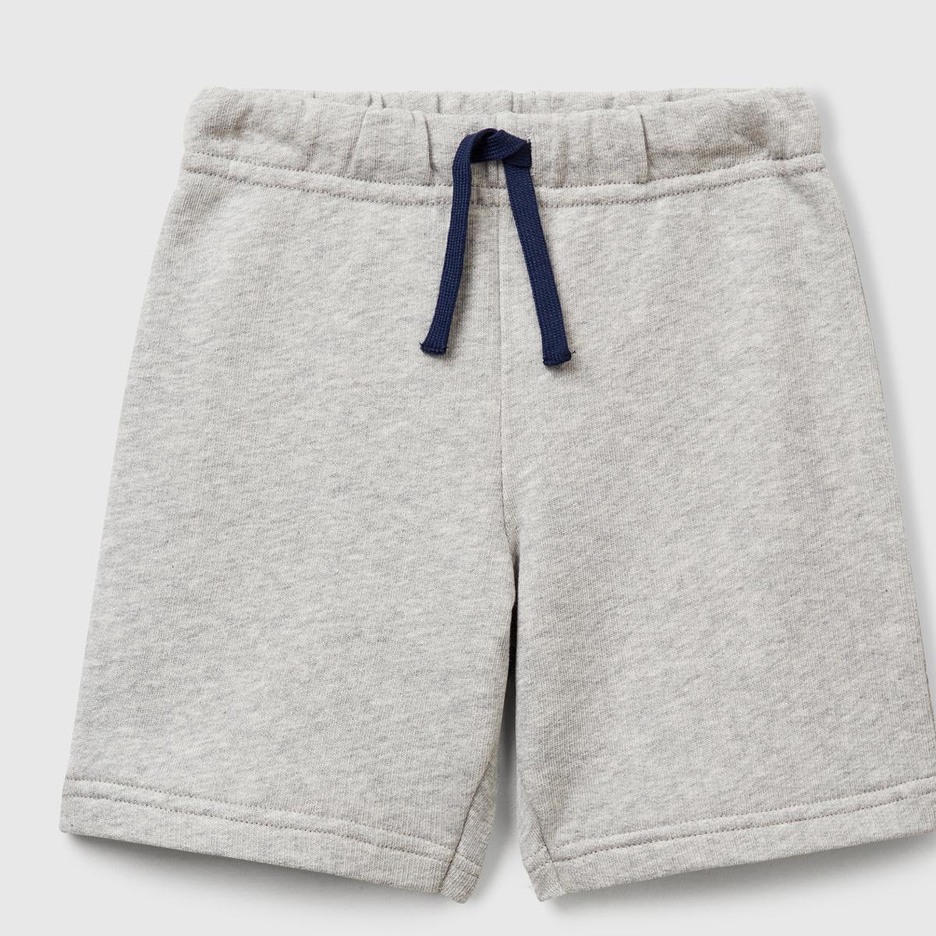 Erkek Çocuk Gri melanj Arka Cebi Logolu Sweat Şort