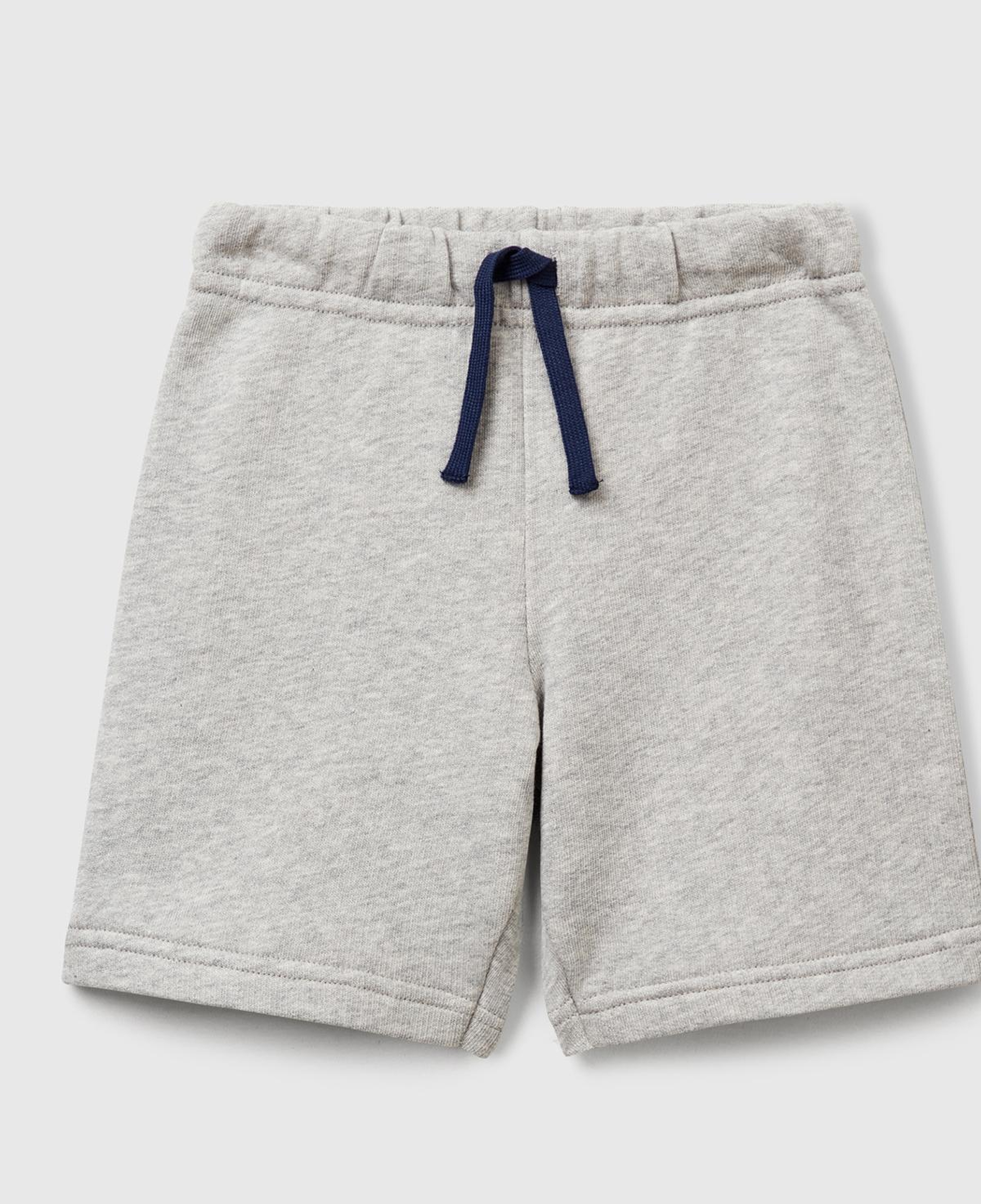 Erkek Çocuk Gri melanj Arka Cebi Logolu Sweat Şort