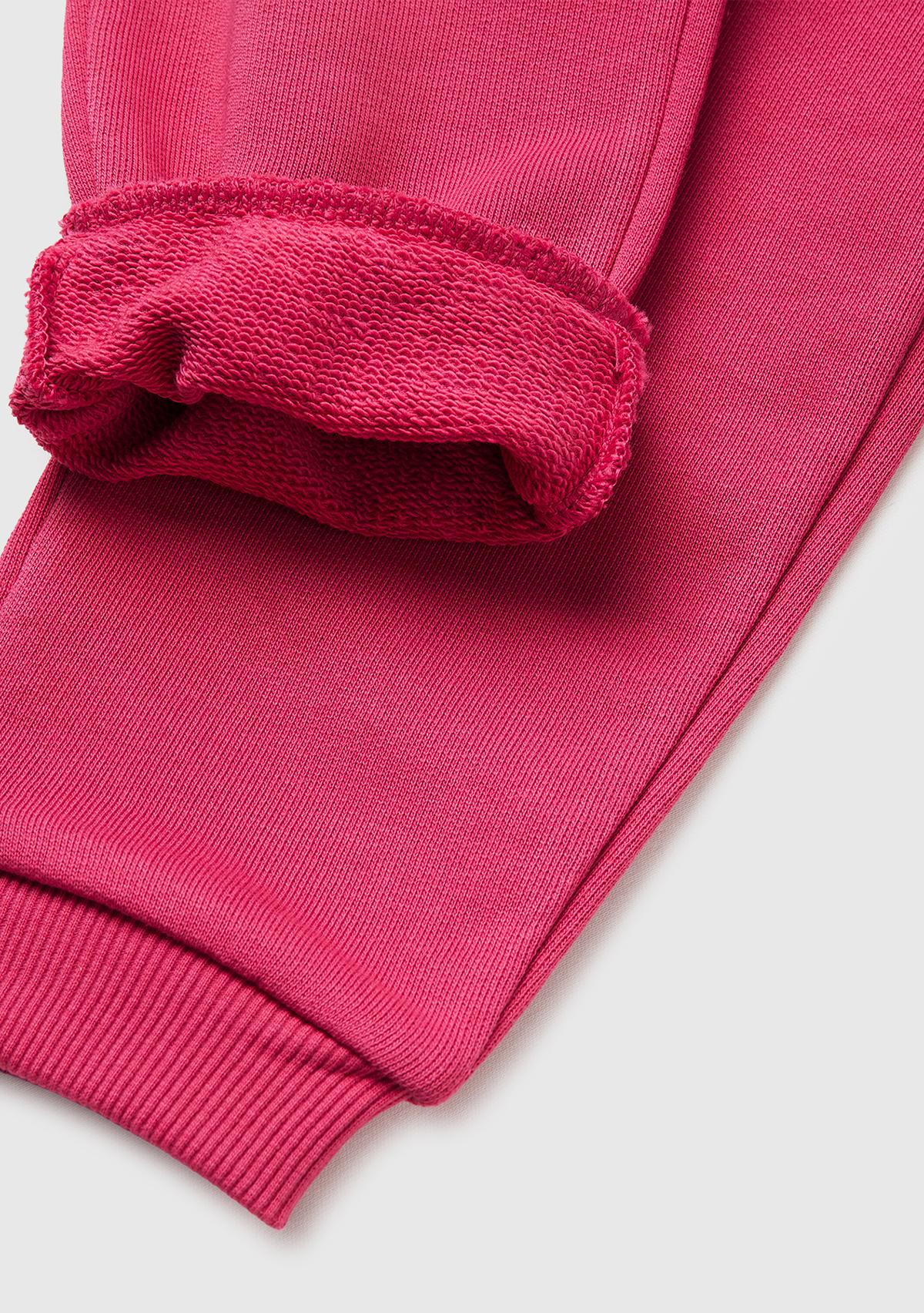 Kız Çocuk Koyu Pembe Logo İşlemeli Eşofman Altı