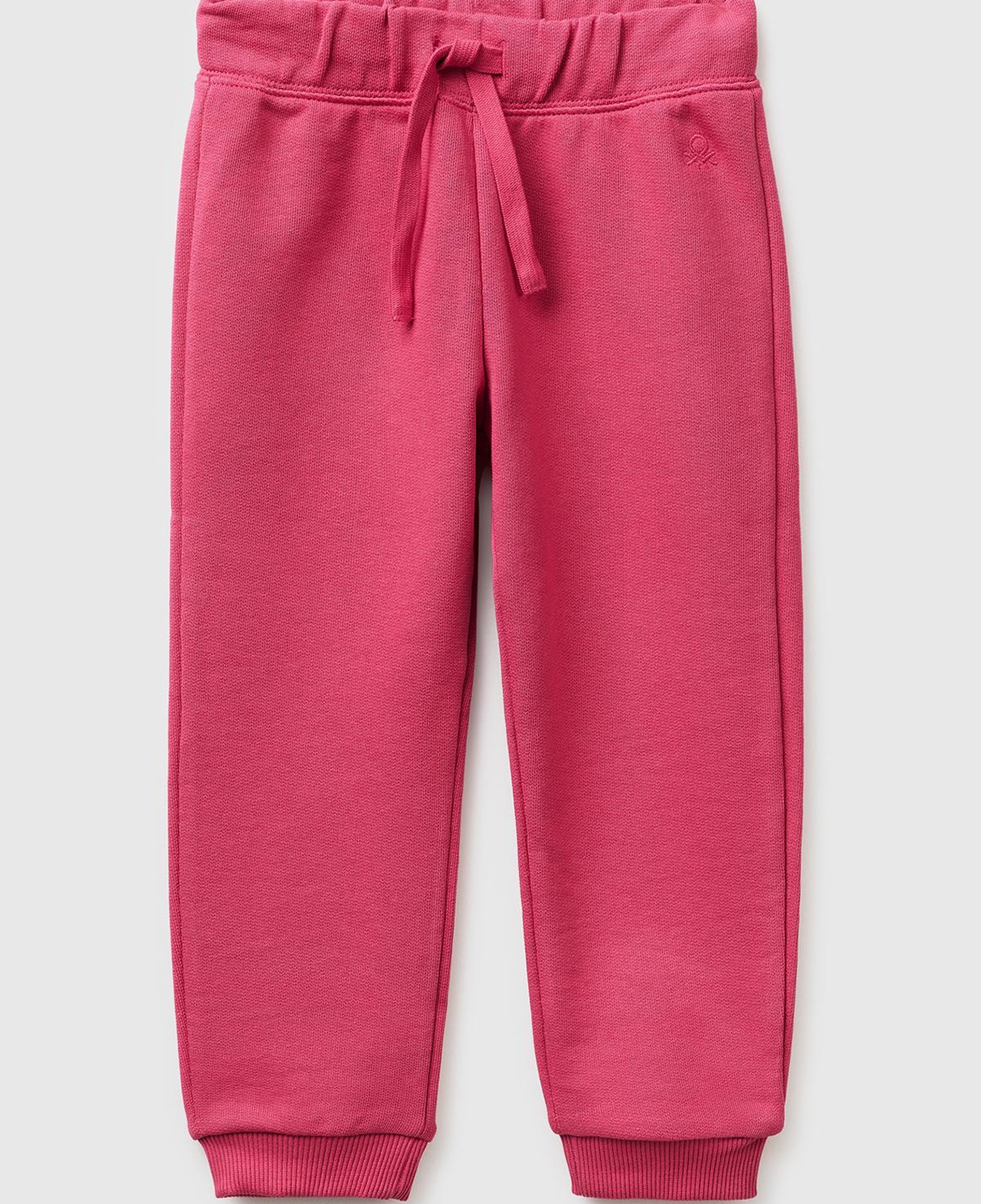 Kız Çocuk Koyu Pembe Logo İşlemeli Eşofman Altı