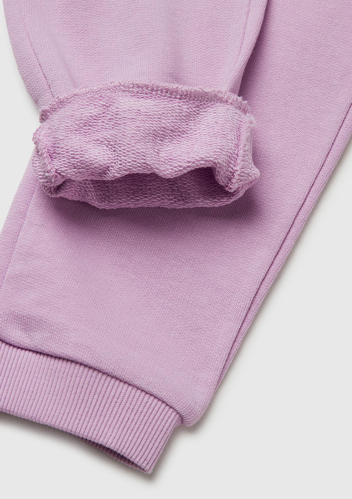 Kız Çocuk Pembe Logo İşlemeli Eşofman Altı