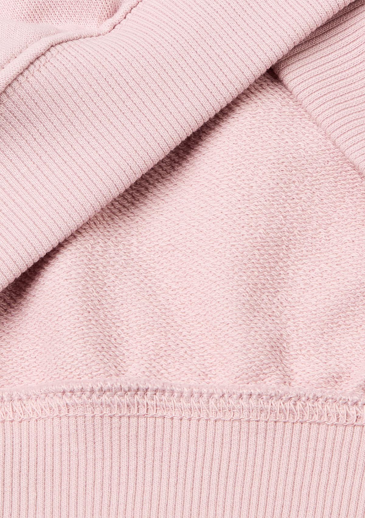 Kız Çocuk Gül Kurusu Arkası Logo Etiketli Oversize Yuvarlak Yaka Sweatshirt