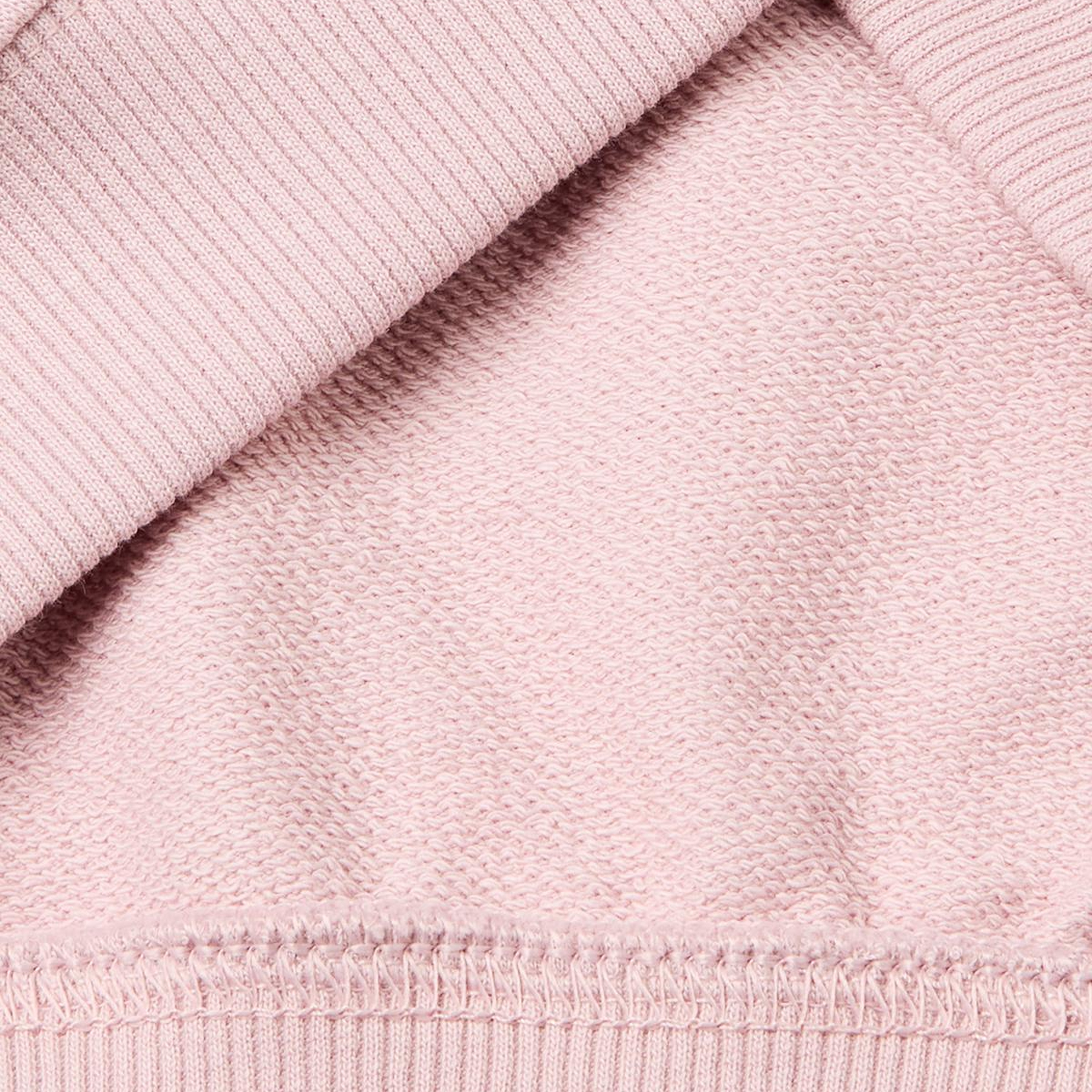 Kız Çocuk Gül Kurusu Arkası Logo Etiketli Oversize Yuvarlak Yaka Sweatshirt