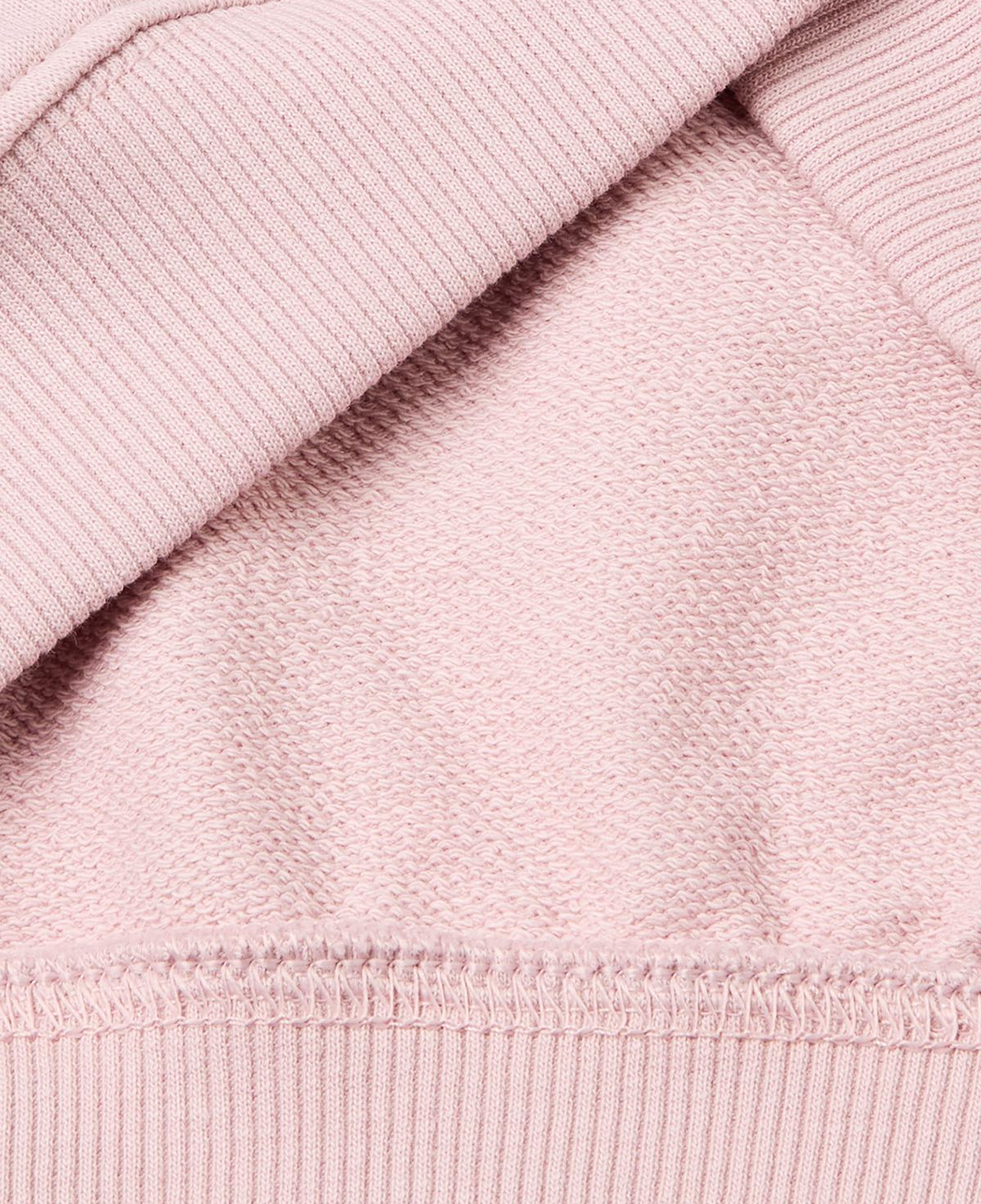 Kız Çocuk Gül Kurusu Arkası Logo Etiketli Oversize Yuvarlak Yaka Sweatshirt