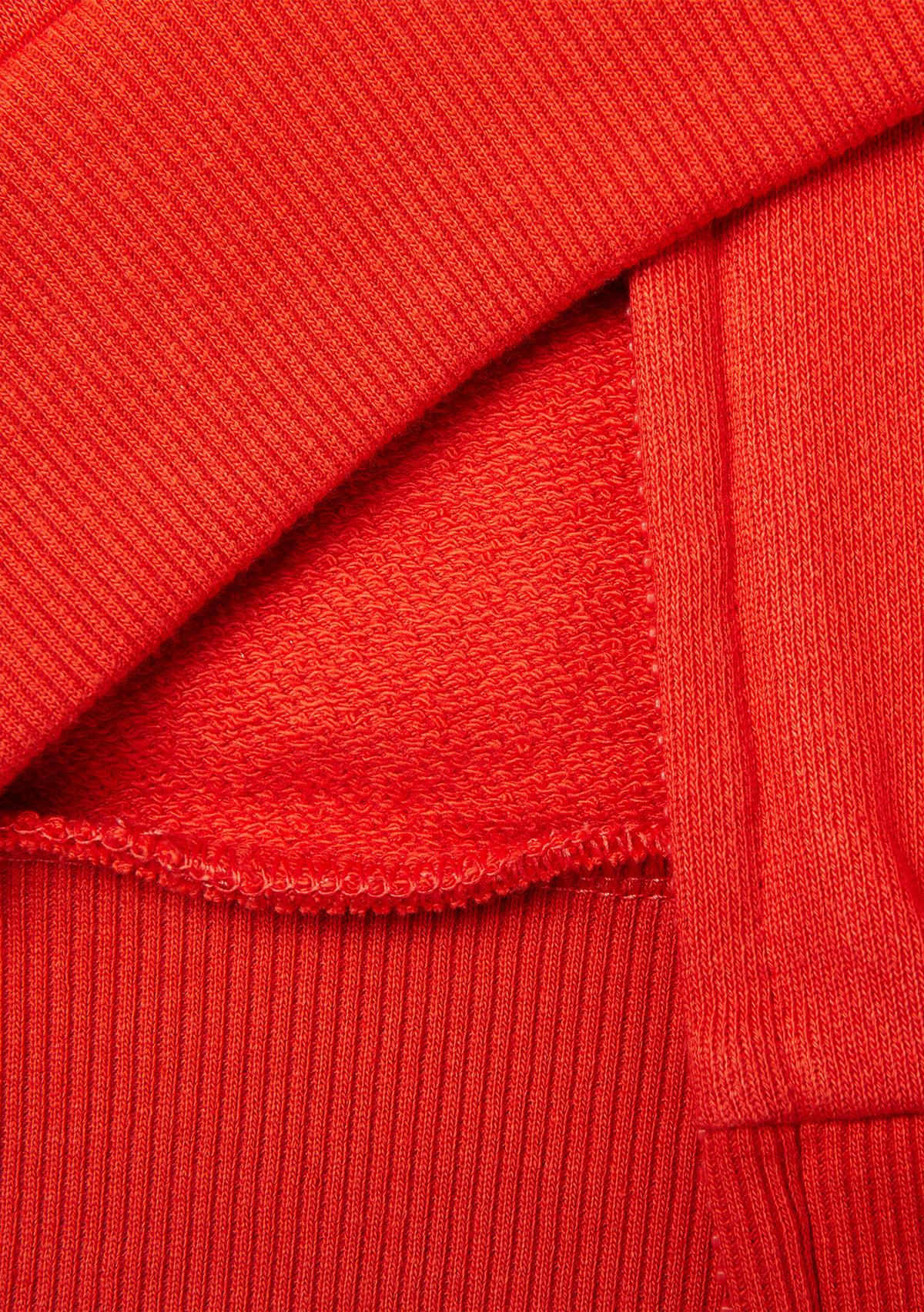 Erkek Çocuk Kırmızı Arkası Baskılı Fermuarlı Kapüşonlu Sweatshirt